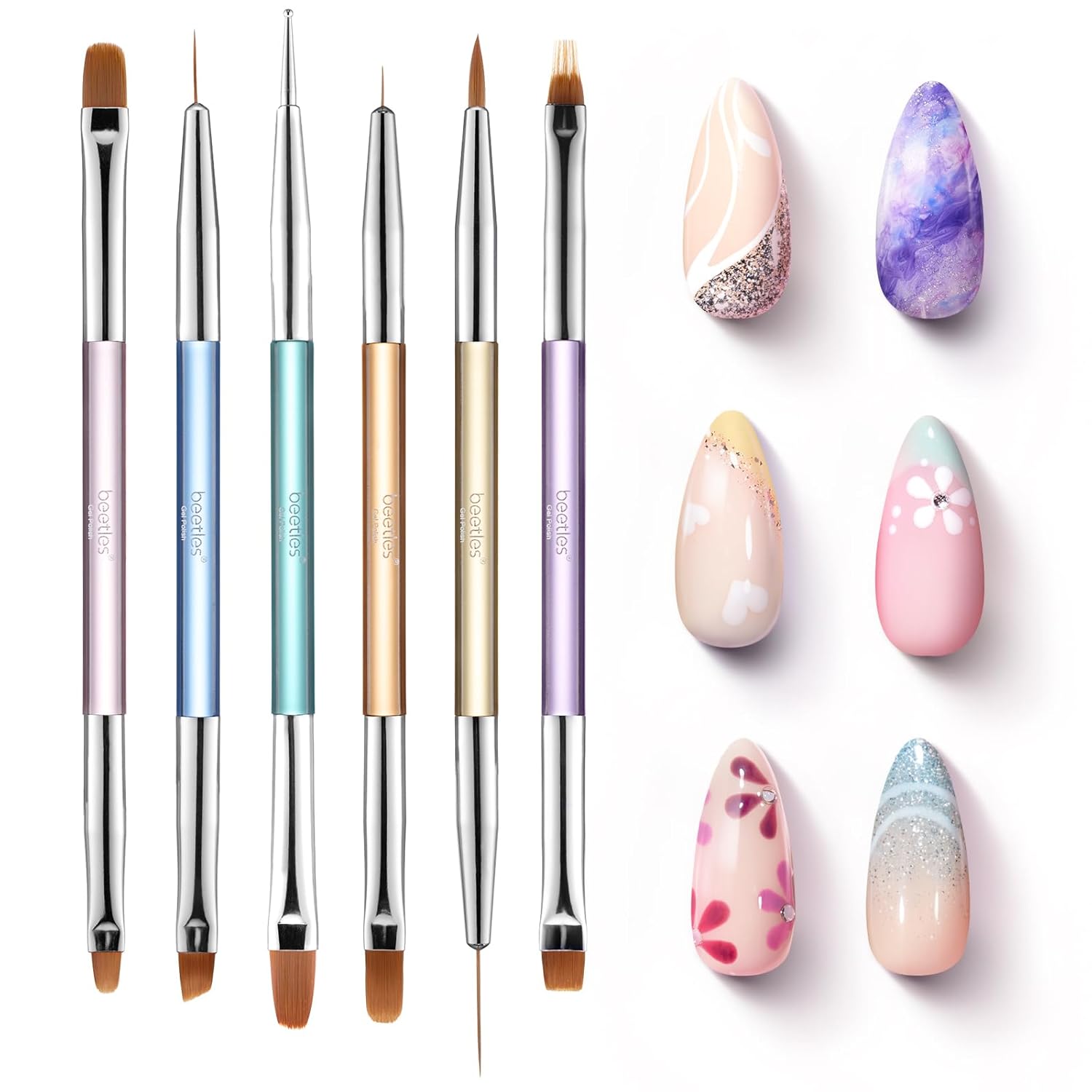 Beetles French Manicure Nail Art Stickers 30 Sheets French Tip Tool 3 Designs Self-Adhesive Nail Tips Guides for DIY Decoration Nails Art : Beauty & Personal Care