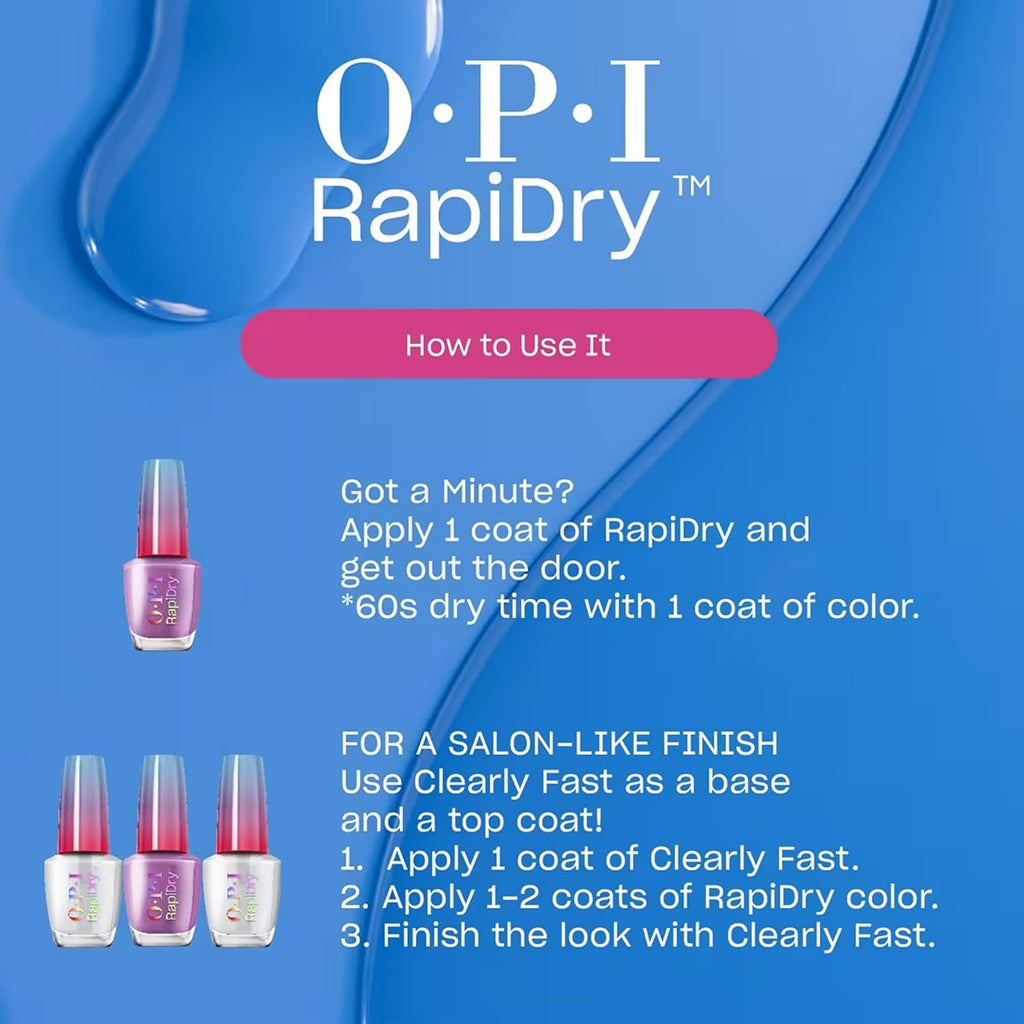 OPI RapiDry Flash n' Flirty | Opaque Soft Pink Pearl Quick Dry Nail Polish | Vegan. Smudge Proof. Fast Drying : Everything Else