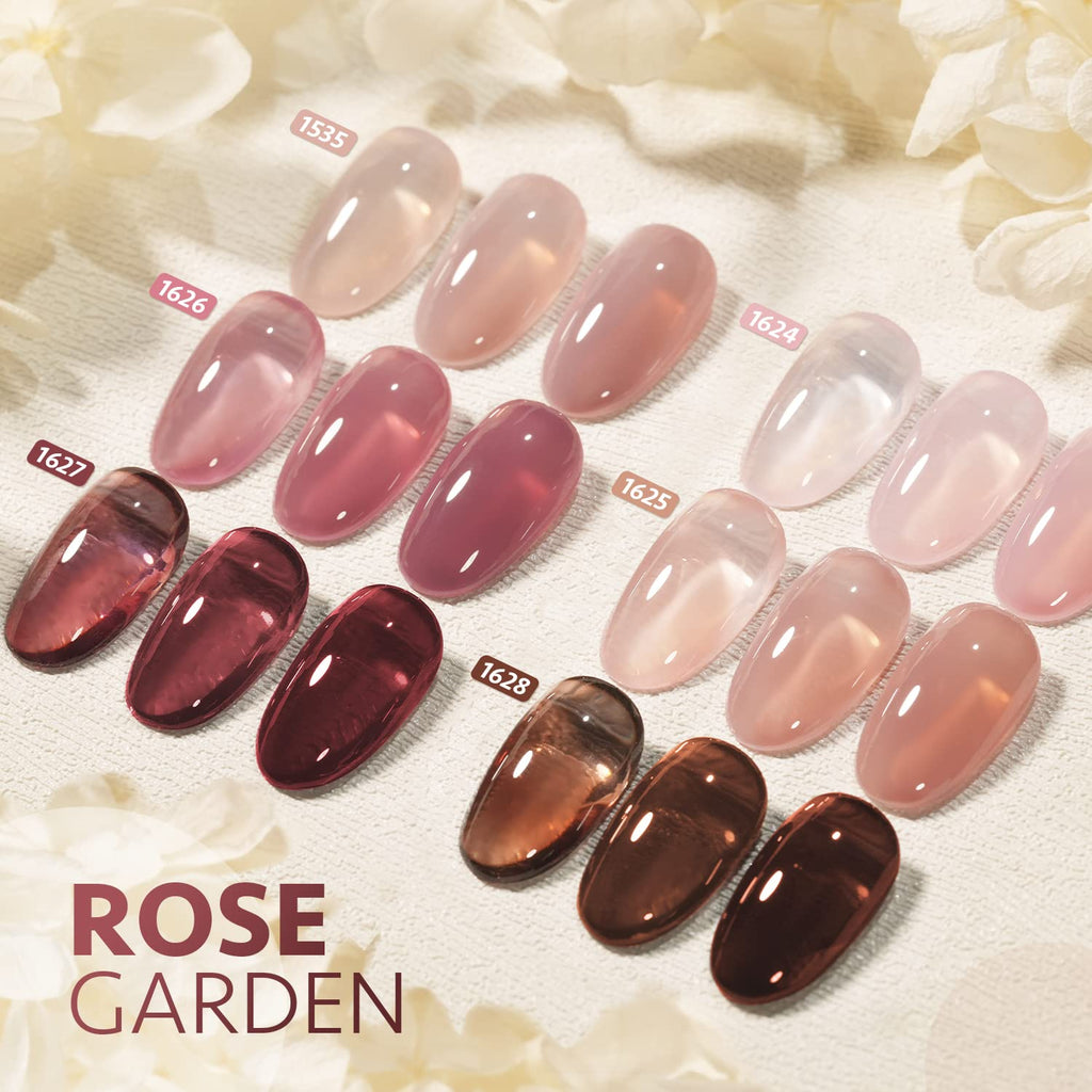 GAOY Rose Garden Jelly Gel Nail Polish of 6 Transparent Nude Red Pink Brown Colors Sheer Gel Polish Kit for Salon Manicure and Nail Art DIY at Home : Beauty & Personal Care