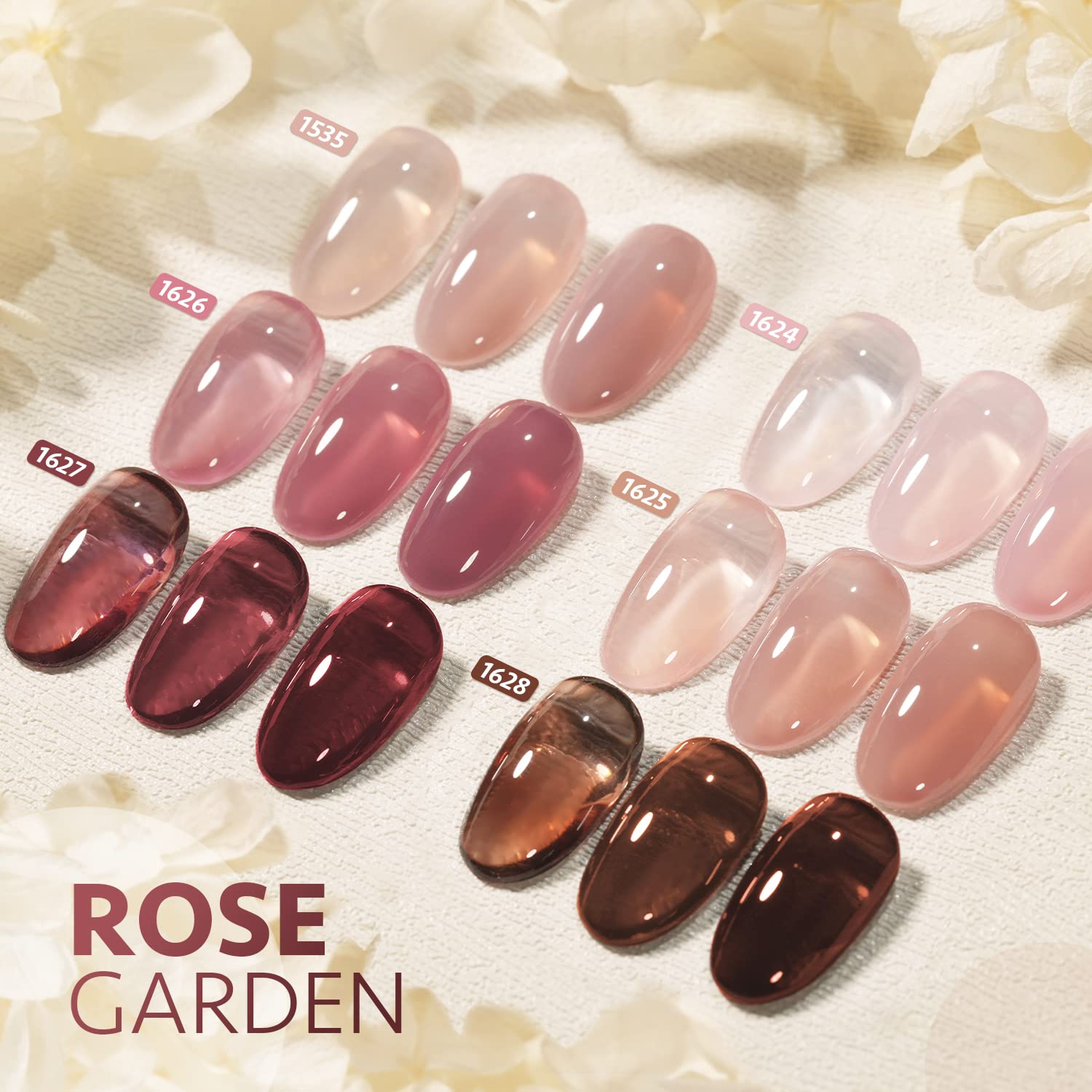 GAOY Rose Garden Jelly Gel Nail Polish of 6 Transparent Nude Red Pink Brown Colors Sheer Gel Polish Kit for Salon Manicure and Nail Art DIY at Home : Beauty & Personal Care