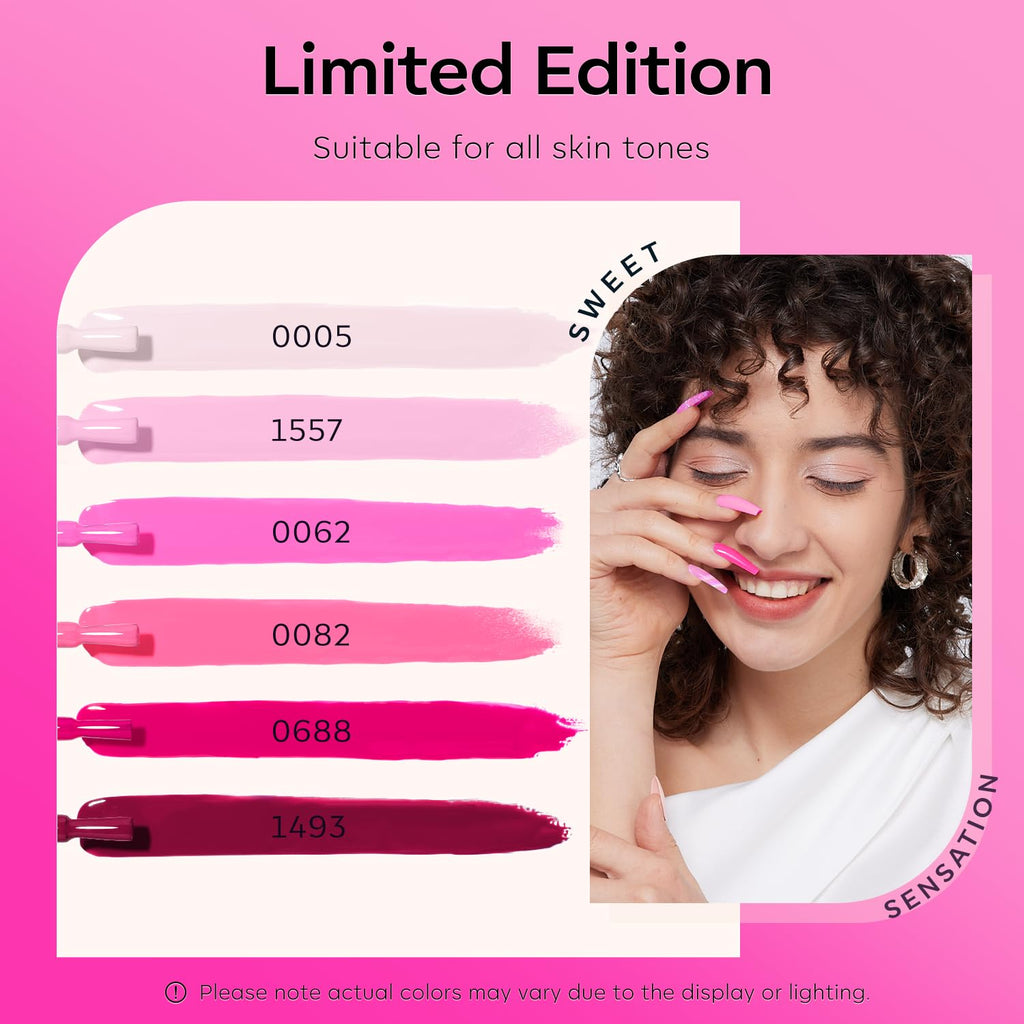 modelones Pink Gel Nail Polish Set- 6 Colors 2026 Summer Spring Pastel Hot Pink Tones Neon Milk Pink White Gel Polish Magenta Light Soft to Dark LED Nail Art for Nail Lovers Gift DIY Starter Kit : Beauty & Personal Care