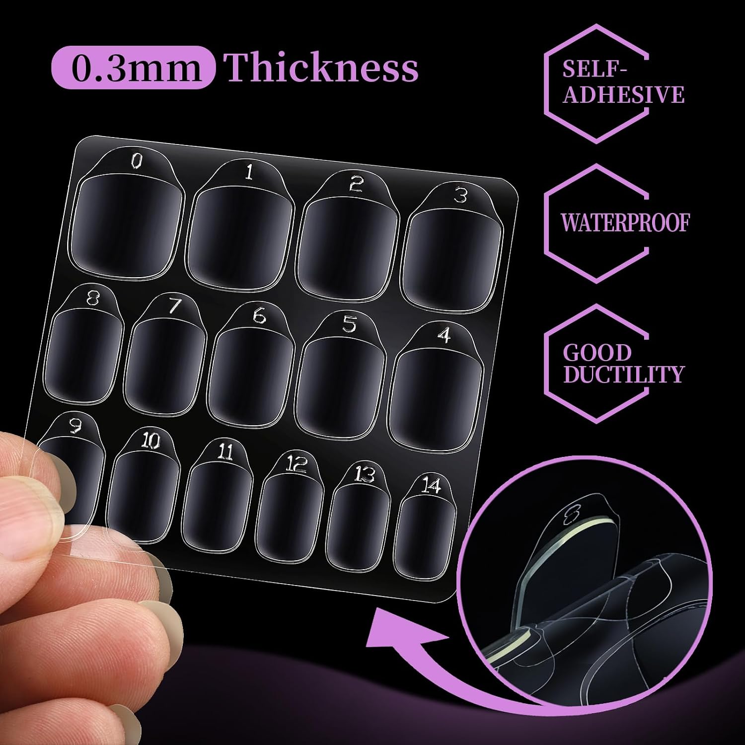 Teenitor 600pcs Press on Nail Adhesive Tabs. 15 Sizes of Nail Stickers for Press ons. Press on Nails Glue Stickers Press on Nail Sticky Tabs. Clear/Yellow : Beauty & Personal Care