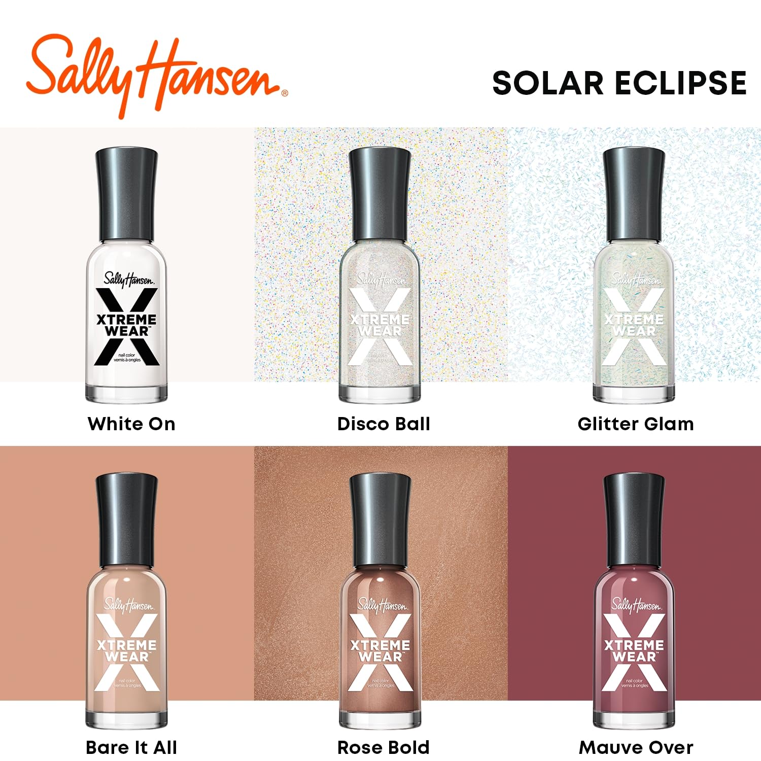 Sally Hansen Xtreme Wear. White On. Long Lasting. Chip Resistant. Semi Opaque. Shiny White Nail Polish : Beauty & Personal Care