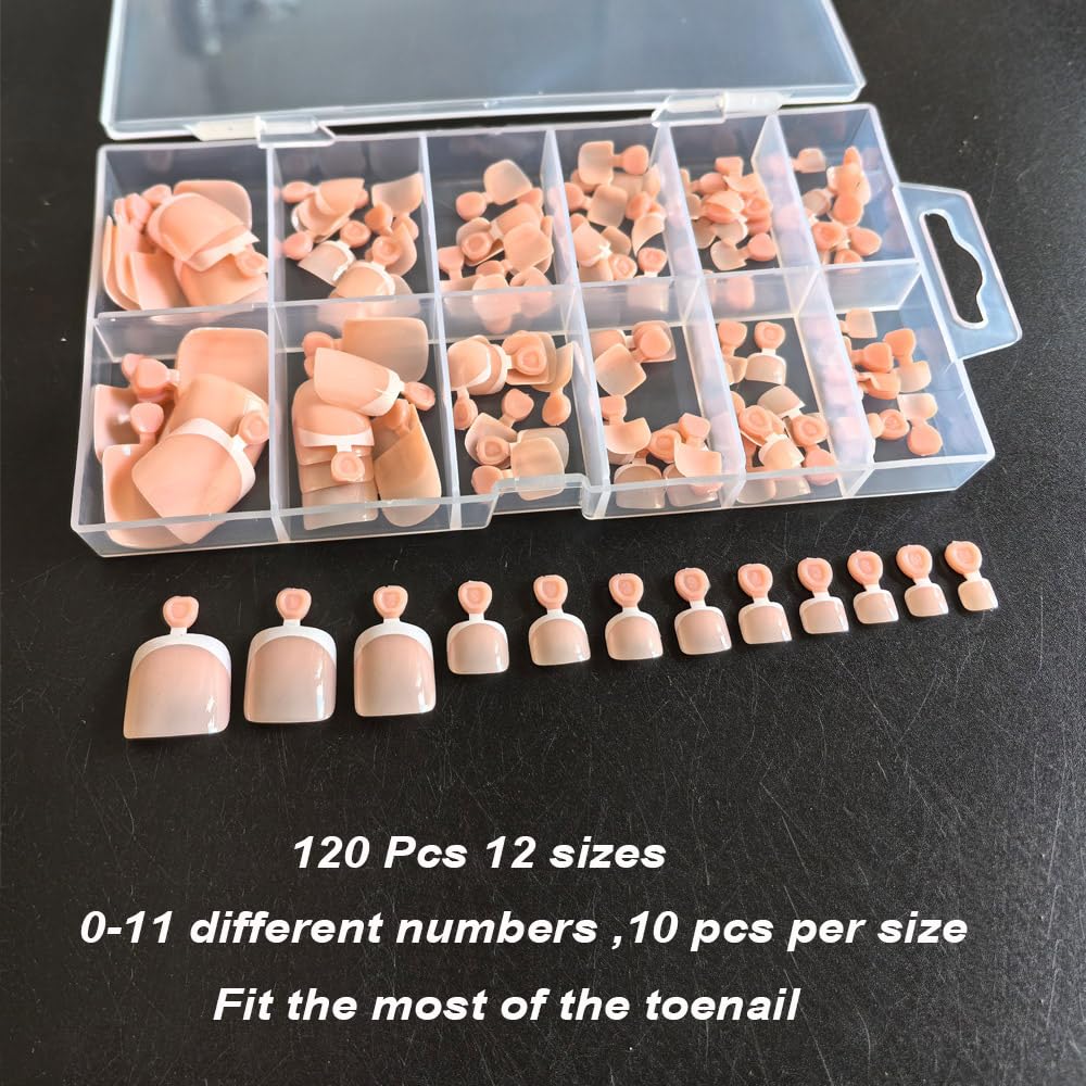 SWRITATSK Toe Nail Tips.French Press On Toenails For Women.120Pcs Press On Nails.Square Toe Nail Press Ons Toe Nails.12 Size French Nude Wearable Full Cover Fake Toenails.False Nails Gel Toe Nails : Beauty & Personal Care