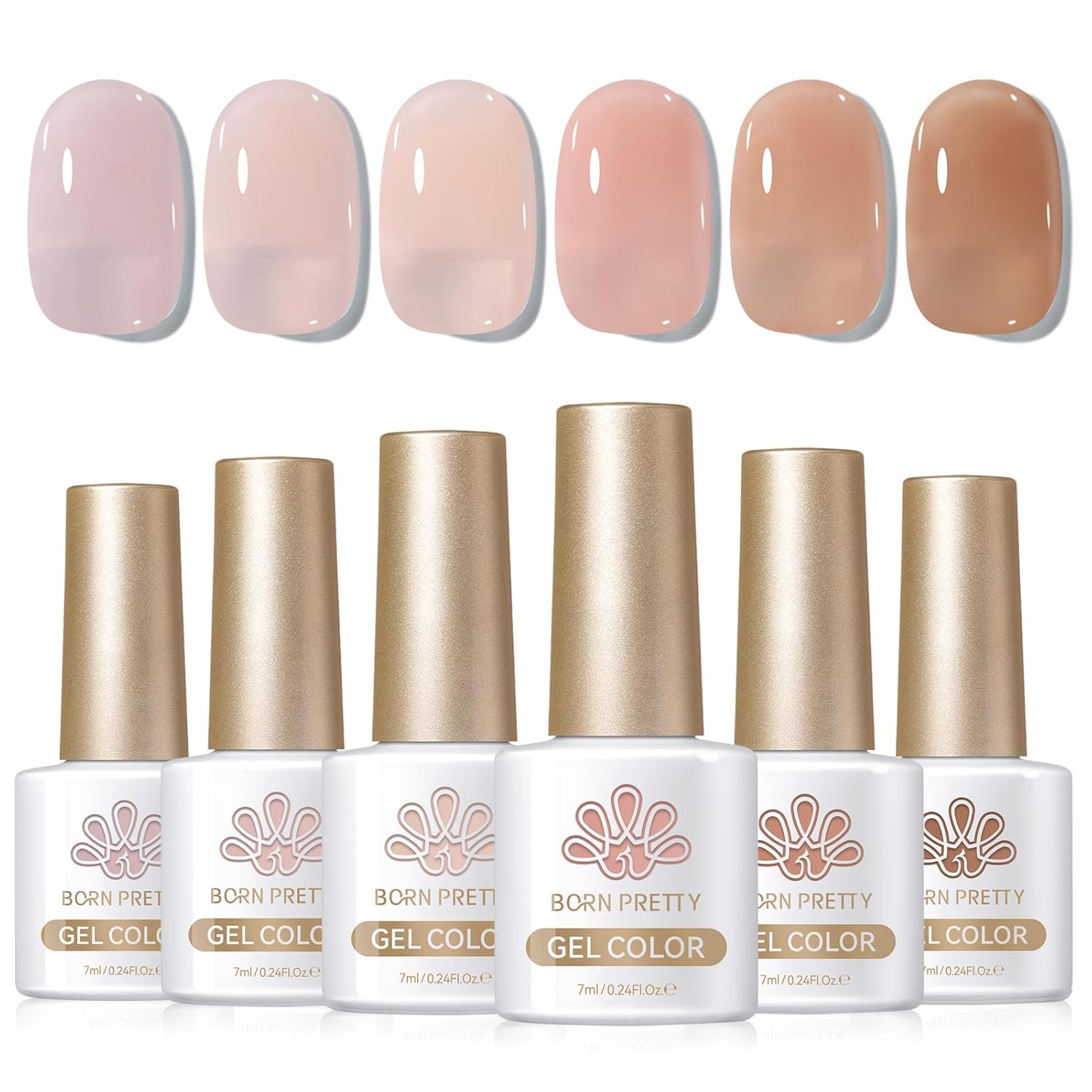 Born Pretty Gel Nail Polish Spring Summer Neon Fluorescent Orange Hot Pink Blue Yellow Green Purple Soak Off U V LED Gel Nail Polish Set Nails Art 7ml 6pcs : Beauty & Personal Care