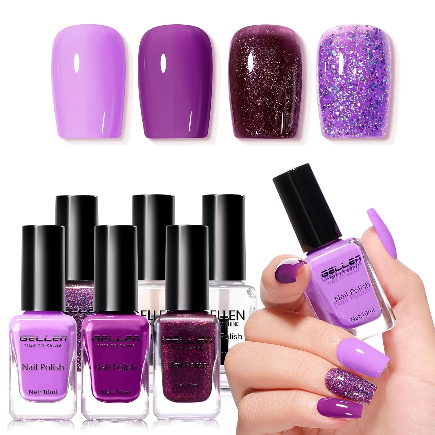 GELLEN Nail Polish Neutral Earth Tones. Nude Dusty Rose Fall Winter Air Dry Regular Nail Polish 6-color Set for Finger Toe Nails Home Salon All Seasons. Not UV Gel. Hema Free. Non Toxic. TPO Free : Beauty & Personal Care