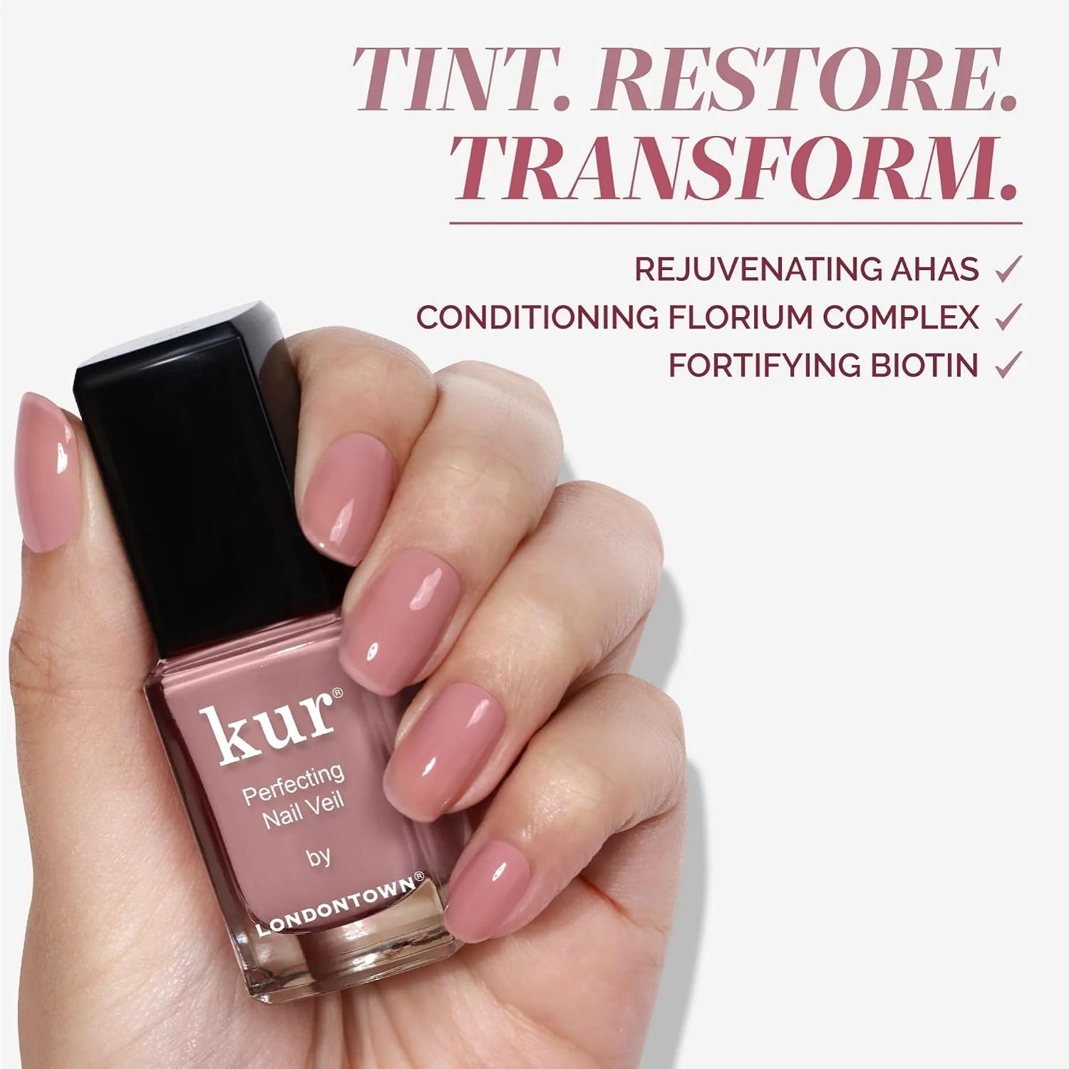 LONDONTOWN Perfecting Nail Veil. Sheer. Buildable Nail Tint Plus Nail Strengthener. Hydrates & Conditions Nails. #3 Violet Mauve Tint. 0.4 Fl Oz : Beauty & Personal Care