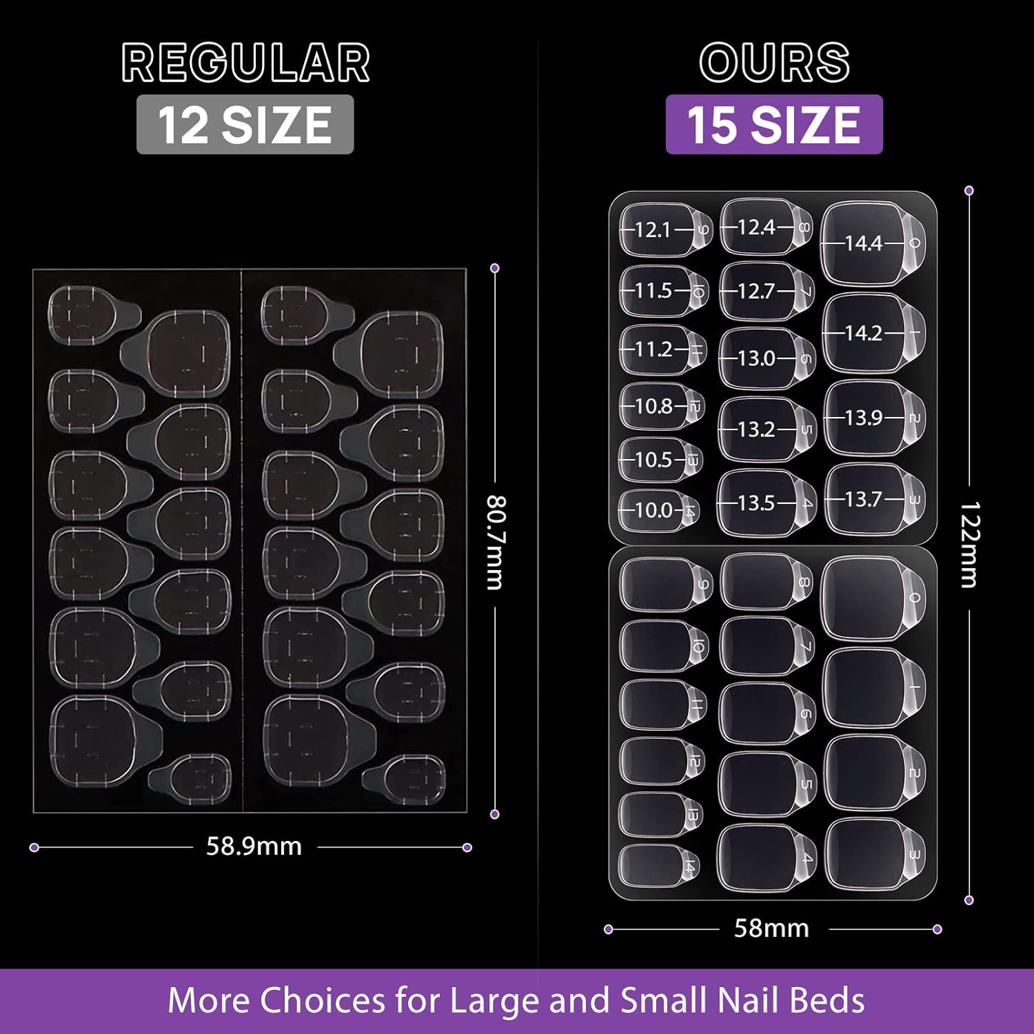 BTArtbox Nail Adhesive Tabs for Press On Nails - 10 Sheets 15 Sizes Ultra Thin & Waterproof Nail Stickers for Fake Nails. 300PCS Double Sided Jelly Nail Sticky Tabs for Manicure : Beauty & Personal Care