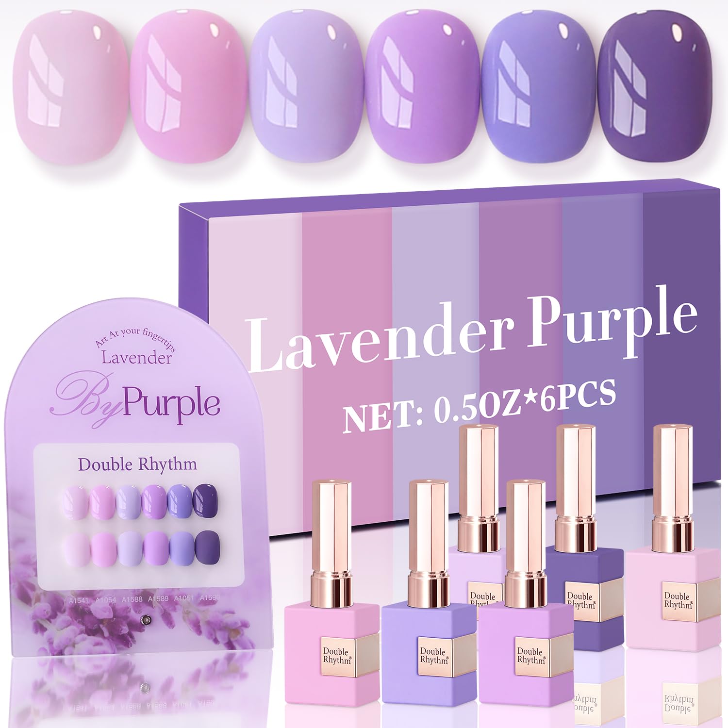 Double Rhythm 6 Pcs 15 ML Gel Polish Set Same Color Same Bottle Soak Off Gel Polish Kit Nail Art Manicure Salon DIY at Home for Women (Burgundy Red Nude Pink Purple Beige-T6-3) : Beauty & Personal Care