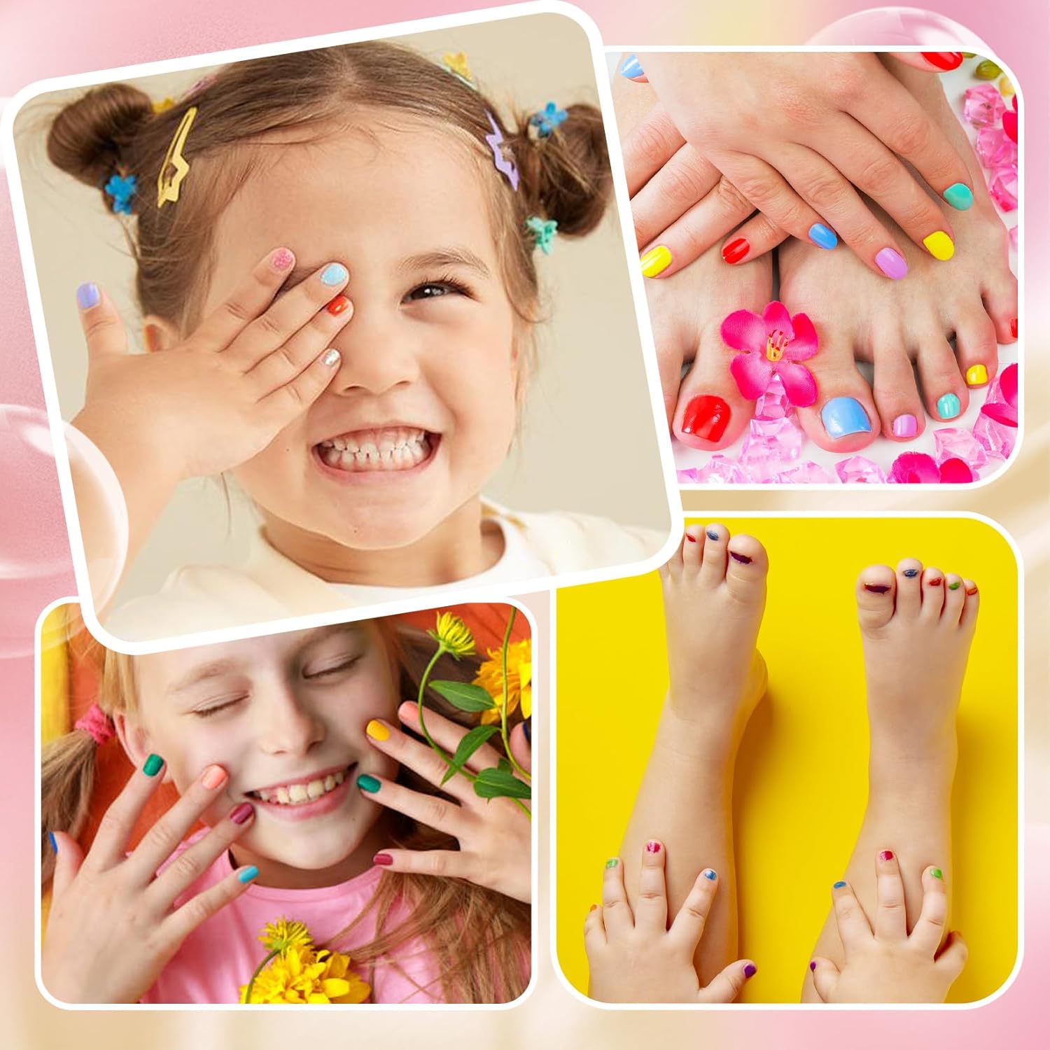 ETYJO Kids Nail Polish Set - Non-Toxic. Quick Dry Peel Off Nail Polish. 6 Rainbow Colors for Girls Age 3+ : Beauty & Personal Care