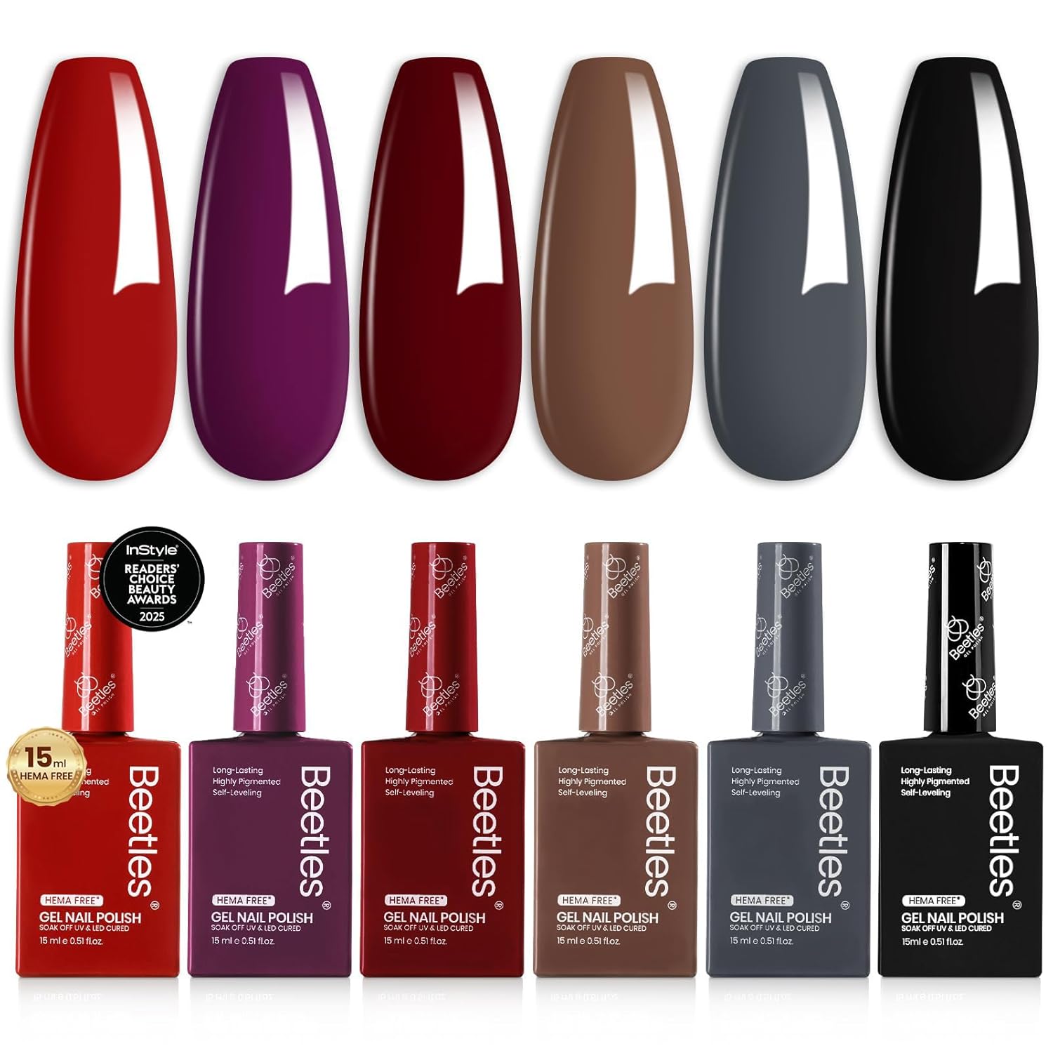 Beetles Nude Gel Nail Polish Set - 6 Colors Nude Pink Brown Neutral Jelly Gel Polish Kit Sheer Translucent Effect Soak Off UV Nail Art Design Drunken Rose Collection Manicure Gift for Women : Beauty & Personal Care