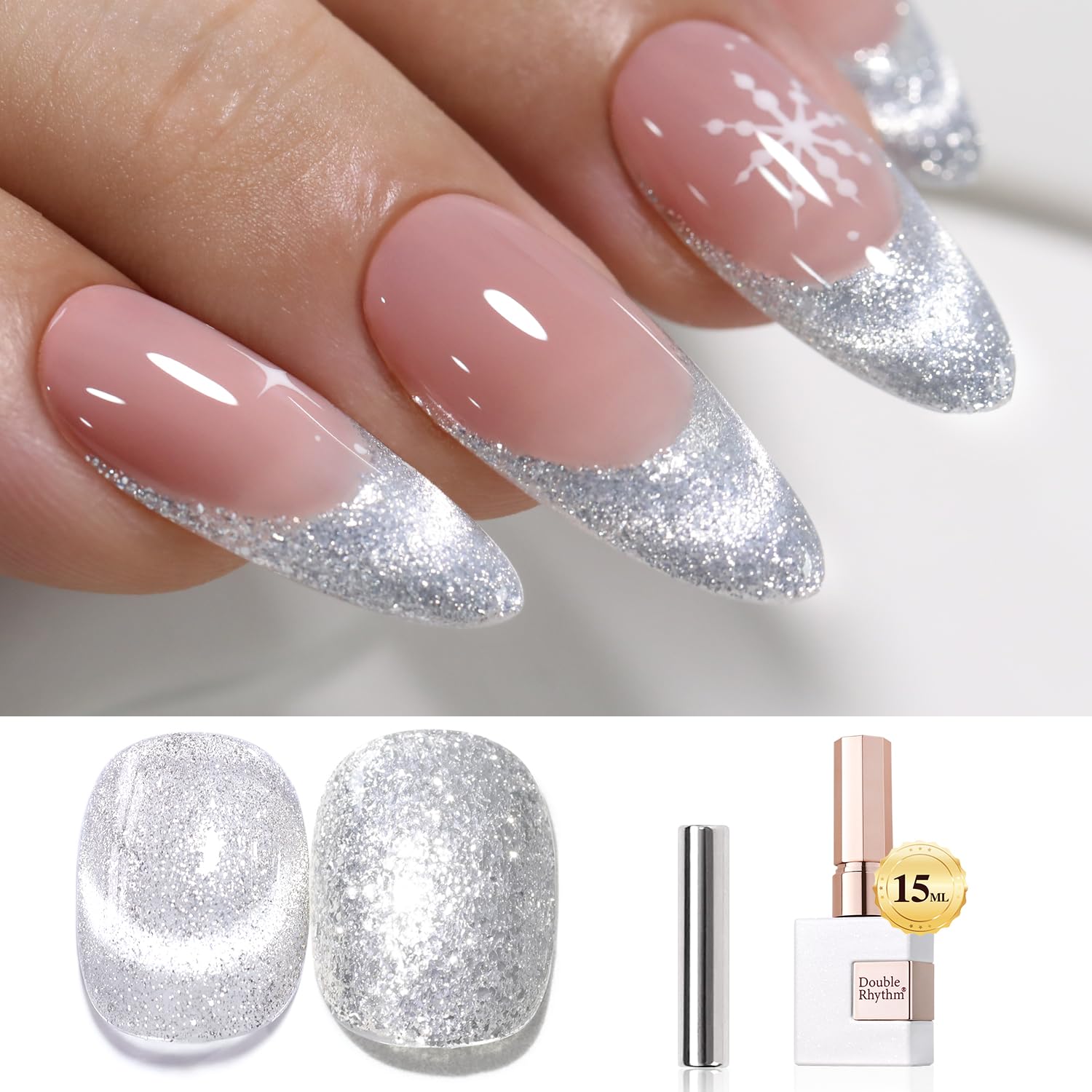 Double Rhythm 0.5Oz Glitter Gel Polish Shimmer Reflective Color for Nail Art Salon DIY Soak Off 15ml Nail Lamp Gel Polish at Home (Pink-B1161) : Beauty & Personal Care