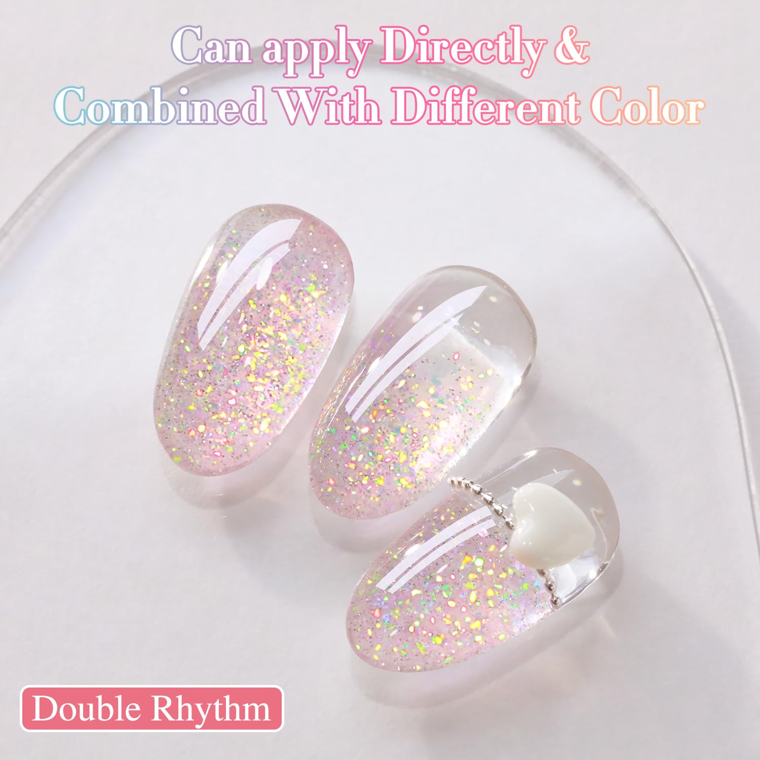 Double Rhythm 0.5Oz Glitter Gel Polish Shimmer Reflective Color for Nail Art Salon DIY Soak Off 15ml Nail Lamp Gel Polish at Home (Pink-B1161) : Beauty & Personal Care