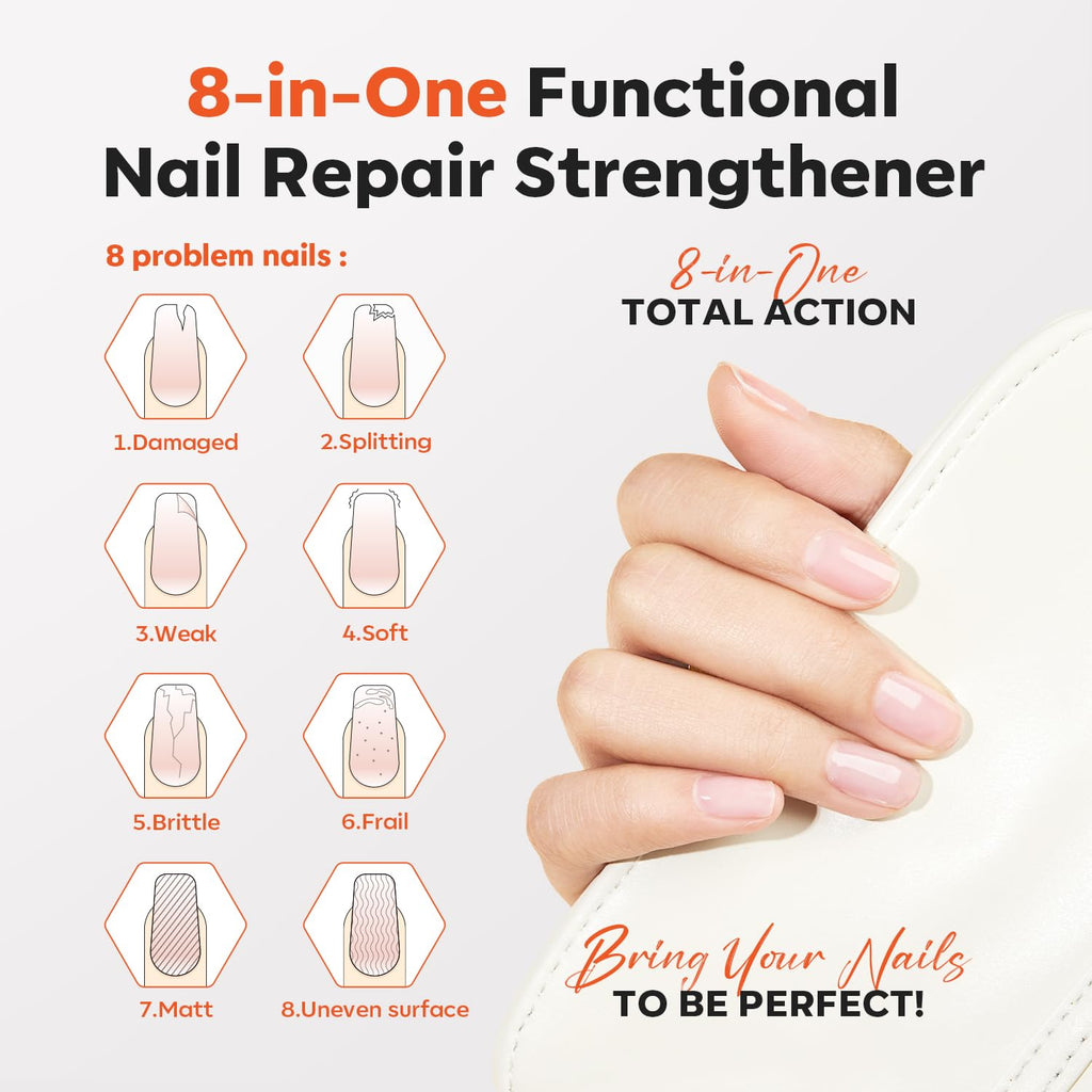 modelones Nail Strengthener and Growth. Clear Nail Polish Nail Repair for Damaged Nails Hardener Extra Strong and Growth Natural Nail Care Gifts for Women Toenails Concealer Polsih 15ml : Beauty & Personal Care