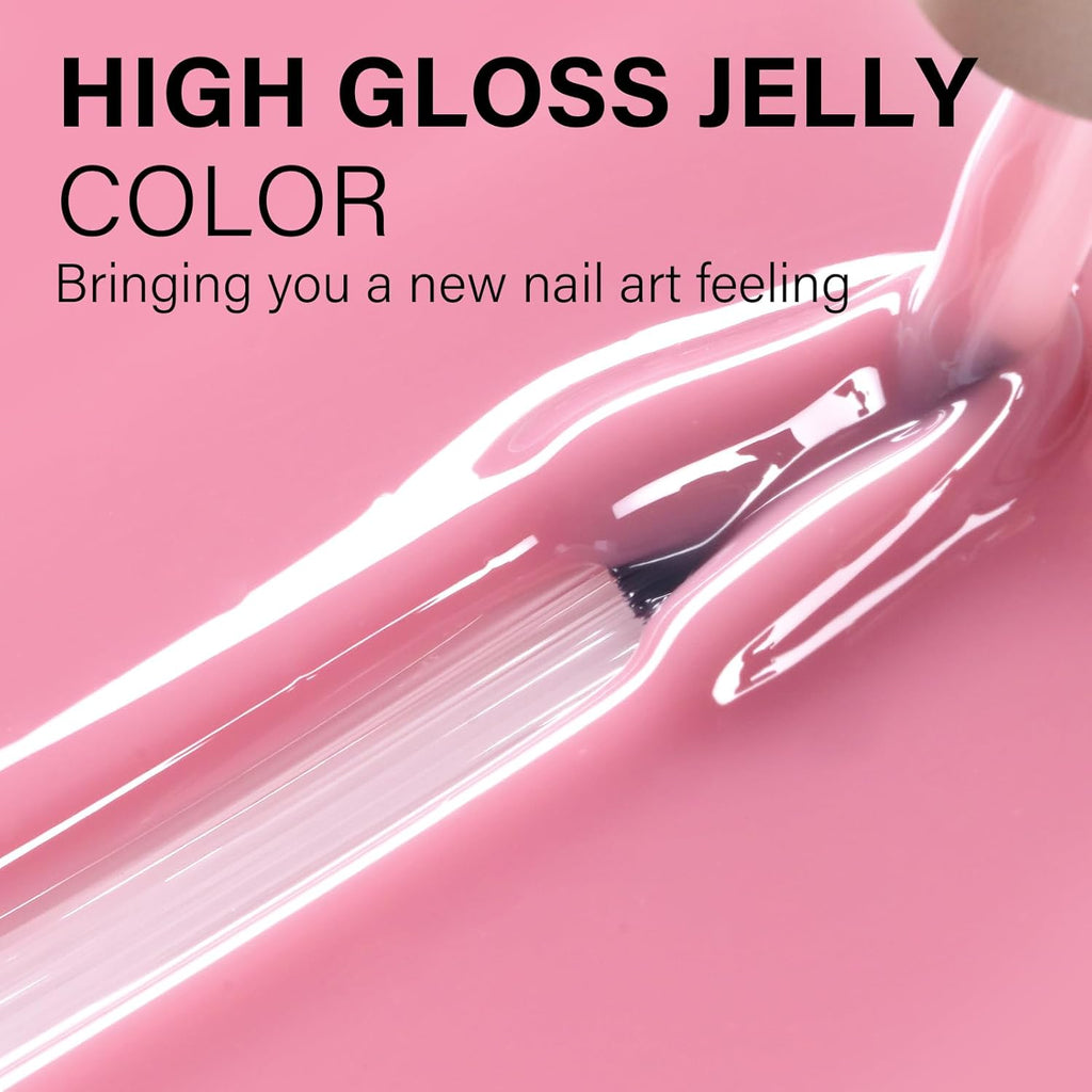 AILLSA Gel Nail Polish Nude Pink Gel Polish Sheer Neutral Color Jelly Gels Nail Polish Natural Translucent Soak Off U V Nails for Nail Art French Manicure at Home 0.51 Fl Oz /GB49 : Beauty & Personal Care
