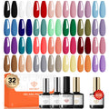 modelones 32 PCS Gel Nail Polish Set. 28 Colors Gel Polish with No Wipe Base Coat. Glitter & Glossy & Matte Top Coat Black Brown Red Purple Soak Off LED Nail Art Kit Salon at Home : Beauty & Personal Care
