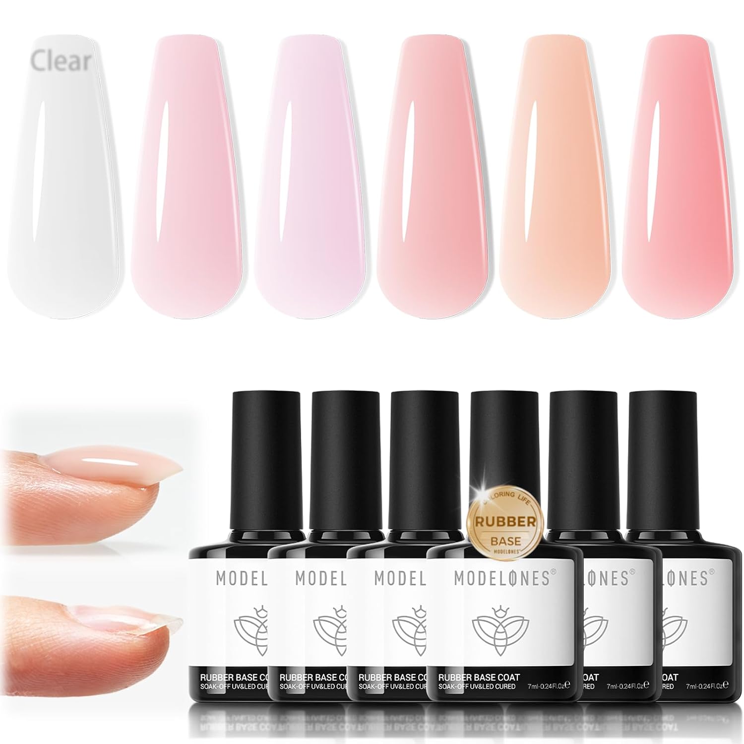 modelones Gel Nail Polish Kit -6 Colors Nude Pink Milky White Gel Polish Set Skin Tones Neutral Brown Soak Off Gel Nail Kit Manicure DIY Nail Art Salon Home Gift : Beauty & Personal Care