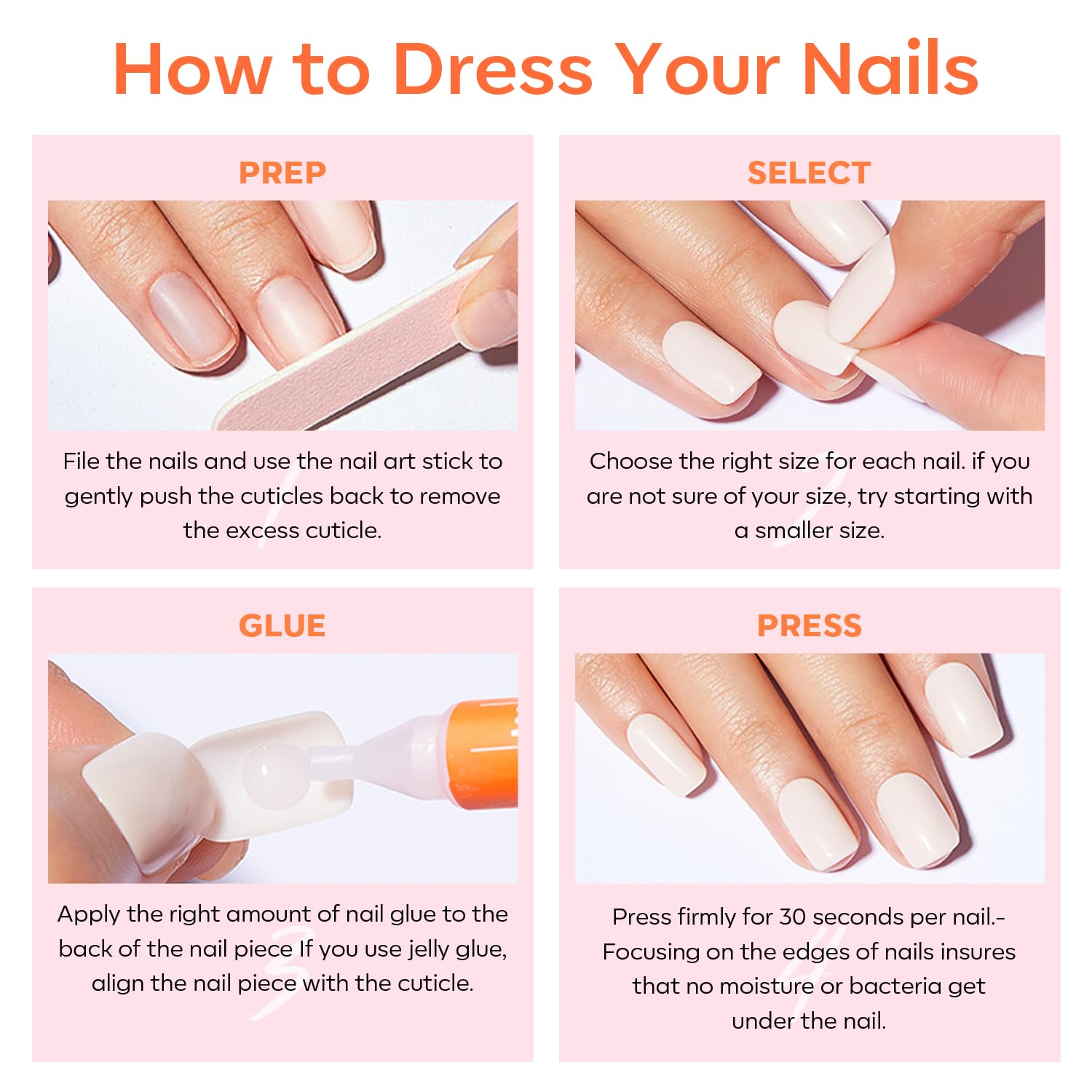 Modelones Press on Nails Short. Oval Spring Fake Nails. Reusable Nail Kit with Nail Glue Adhesive Tabs Mini Nail File. Nails Press Ons 32Pcs 16Sizes. Women Girl Gift. Pink Ombre : Beauty & Personal Care