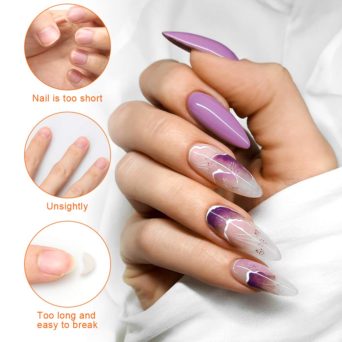 200 PCS Nail Forms for Builder Gel. AHIER Self-adhesive Nail Extension Forms for DIY at Home Professional Nails Art Supplies : Beauty & Personal Care