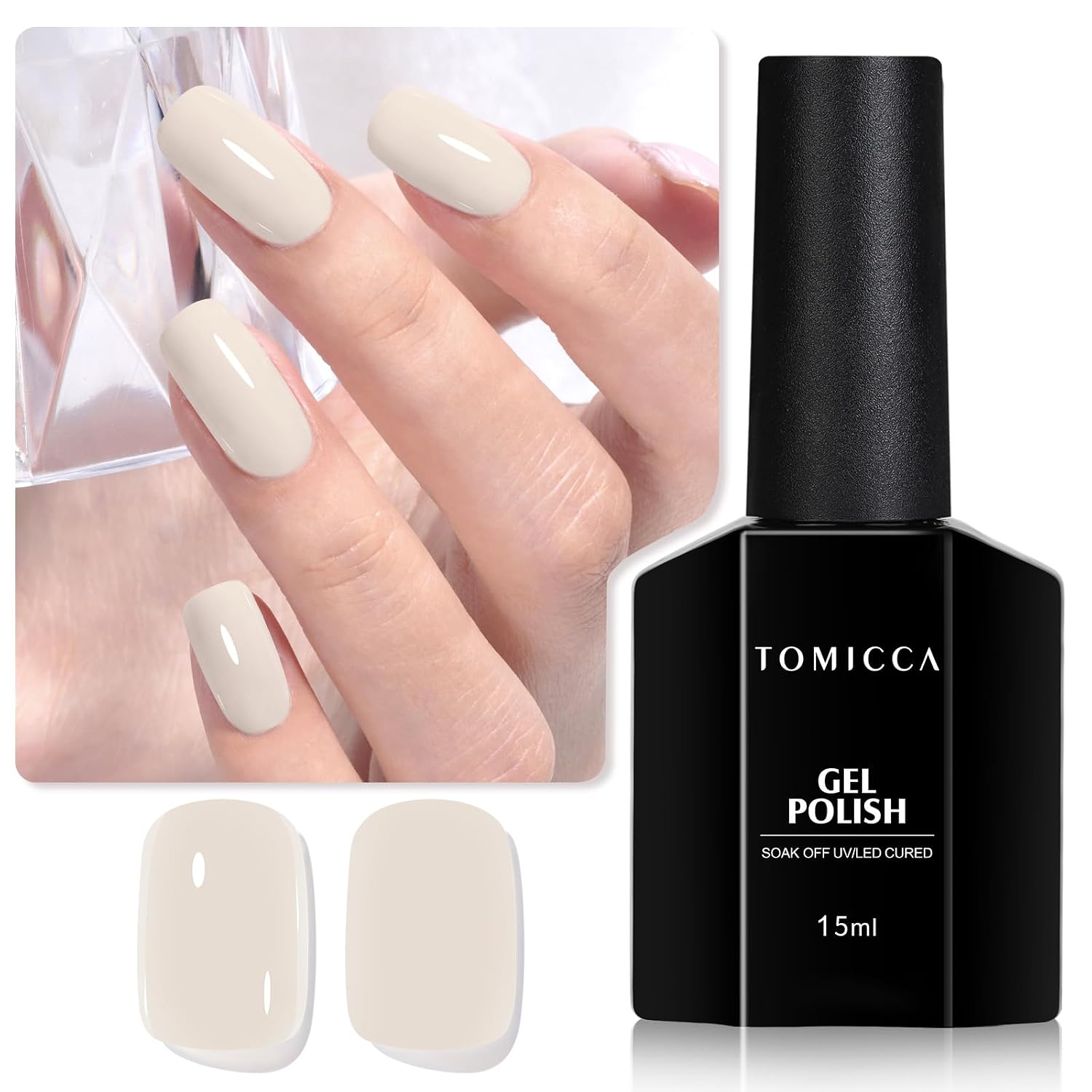 TOMICCA Nude Gel Nail Polish.15ml Light Nude Gel Polish.Soak Off Uv Led Cure Needed .Color Long Lasting Translucent Nail Art Manicure French Salon Diy Design Gifts For Woman : Beauty & Personal Care