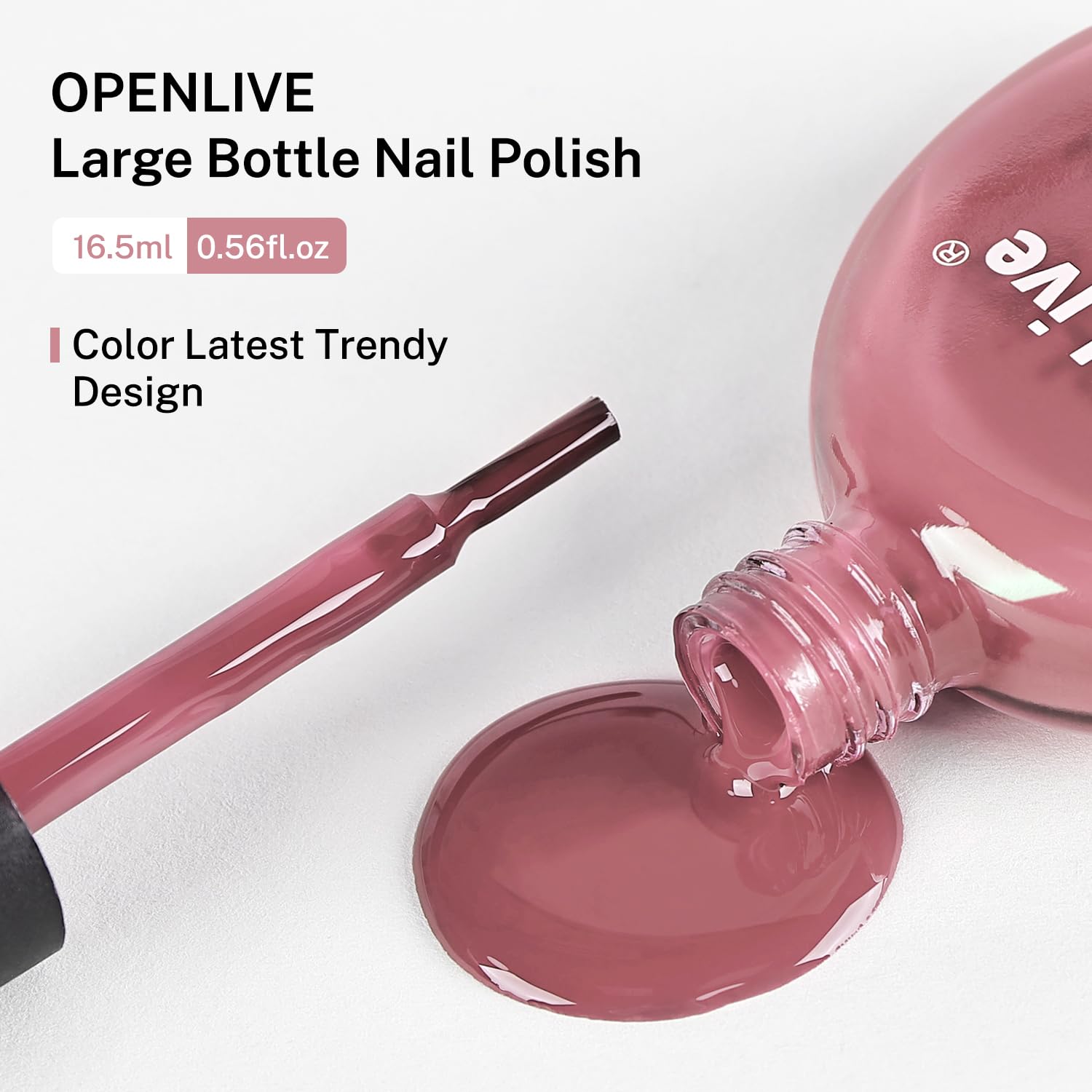 OpenLive 16.5ml Dusty Rose Nail Polish Large Volume Quick Drying Light Pink Nail Polish. Fast Drying and Long Lasting Color Nail Art DIY Home Manicure Gift for Women : Beauty & Personal Care
