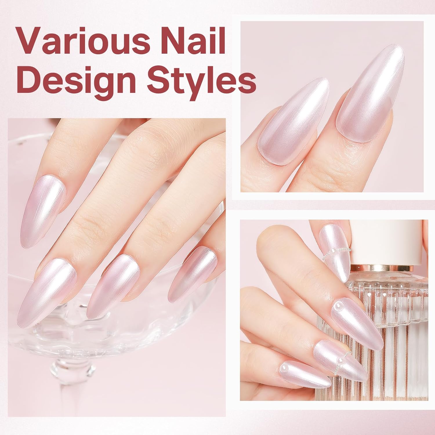 MIZHSE Pearlescent Pink Nail Polish. Quick Dry Pearl Nail Polish. Air Fast Drying 15ml Pale Pink Nail Lacquer Non Gel Oil-based Nail Art Manicure Home DIY : Beauty & Personal Care