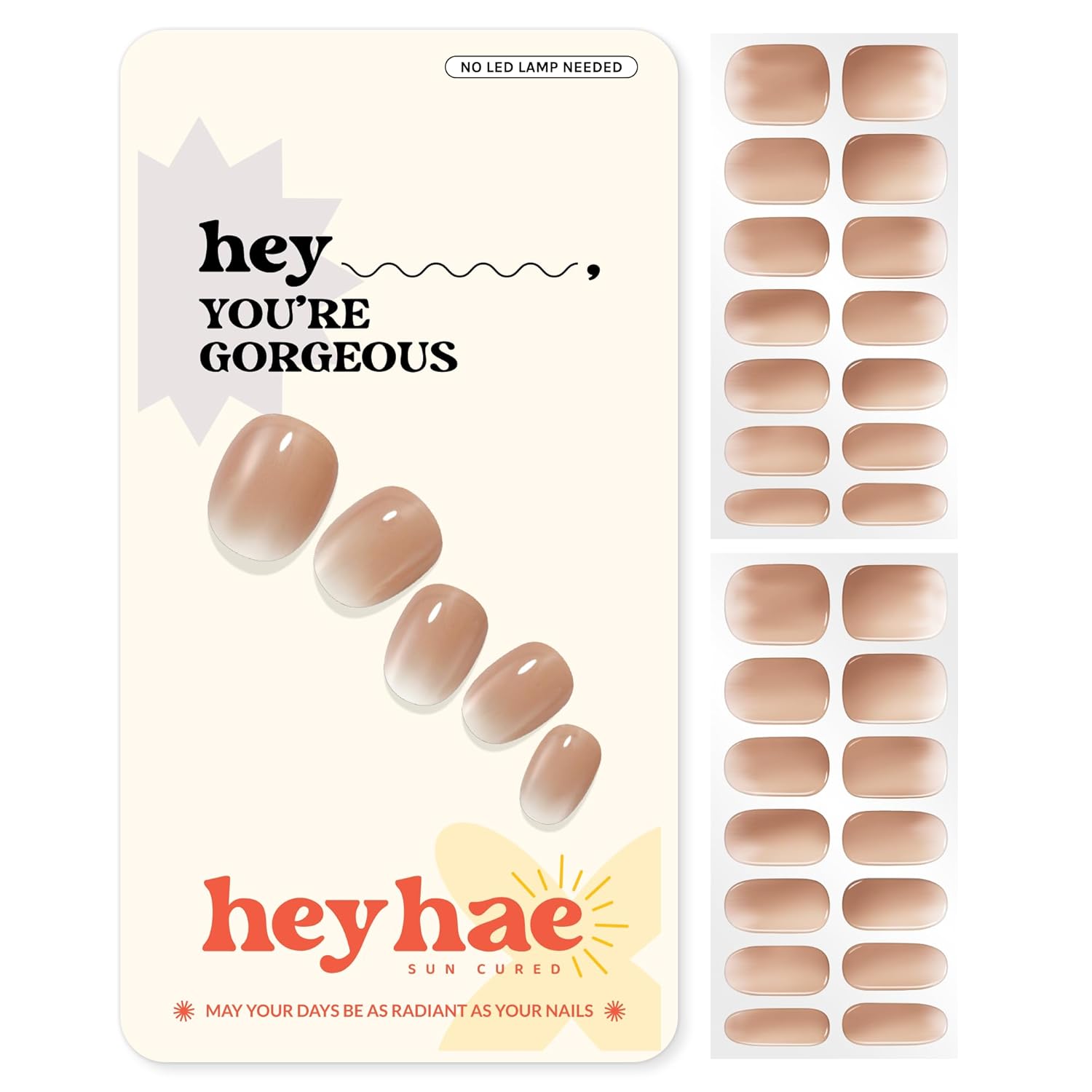 Heyhae Semi Cured Gel Nail Strips | No LED Lamp Needed | Solid. Pink. Spring | Easy Apply & Remove. Salon Quality | Includes 28 Strips. 1 Prep Pads. Nail File & Wooden stick - Hey. Strawberry Picking? : Beauty & Personal Care