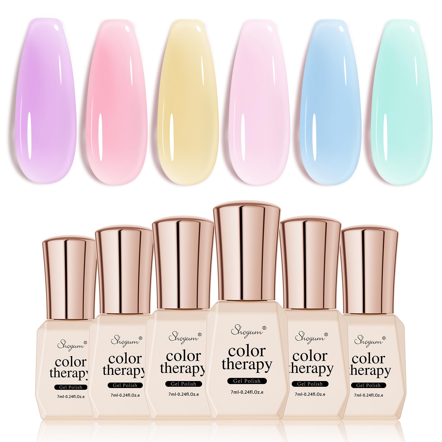 SHOYUM Nude Pink Gel Nail Polish Set- 6 Colors Sheer Milky White Jelly Gel Polish All Seasons Skin Tones Neutral Gel Polish Kit. Soak Off LED Gel Nail Kit Manicure DIY Home : Beauty & Personal Care