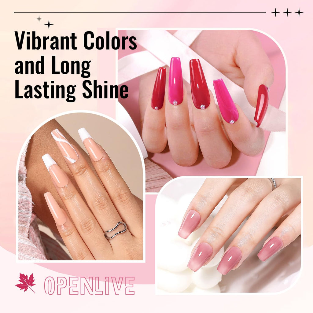 OpenLive 12 PCS Nail Polish Set With 10 Colour Combo. 2 PCS Base And Top Coat.Fast Drying Nail Polish For Home DIY And Beginners : Beauty & Personal Care