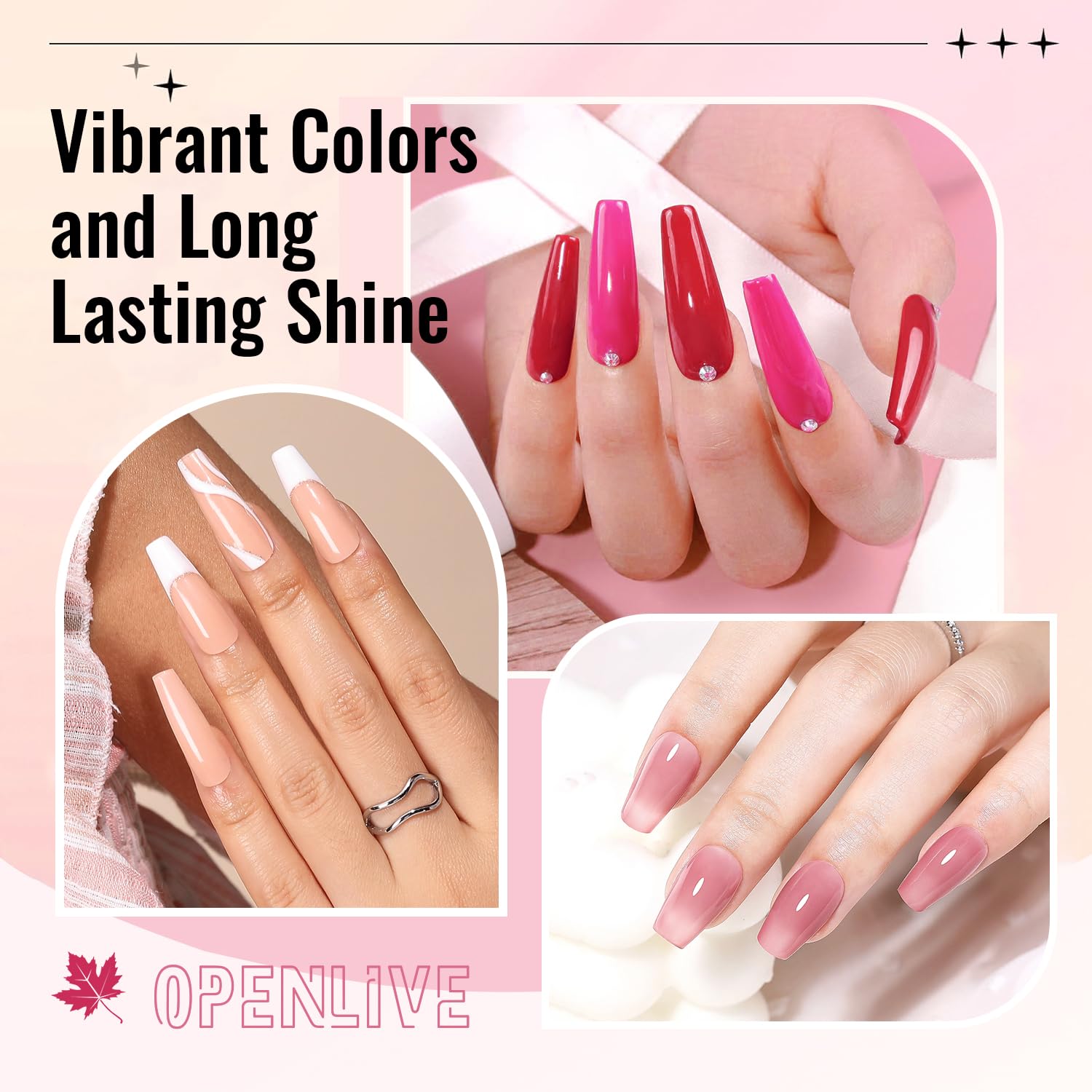 OpenLive 12 PCS Nail Polish Set With 10 Colour Combo. 2 PCS Base And Top Coat.Fast Drying Nail Polish For Home DIY And Beginners : Beauty & Personal Care