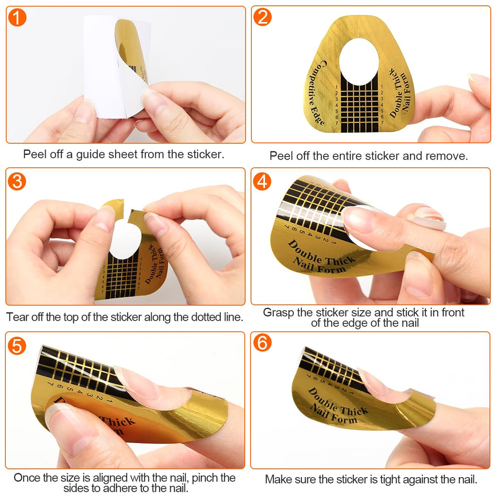 200 PCS Nail Forms for Builder Gel. AHIER Self-adhesive Nail Extension Forms for DIY at Home Professional Nails Art Supplies : Beauty & Personal Care