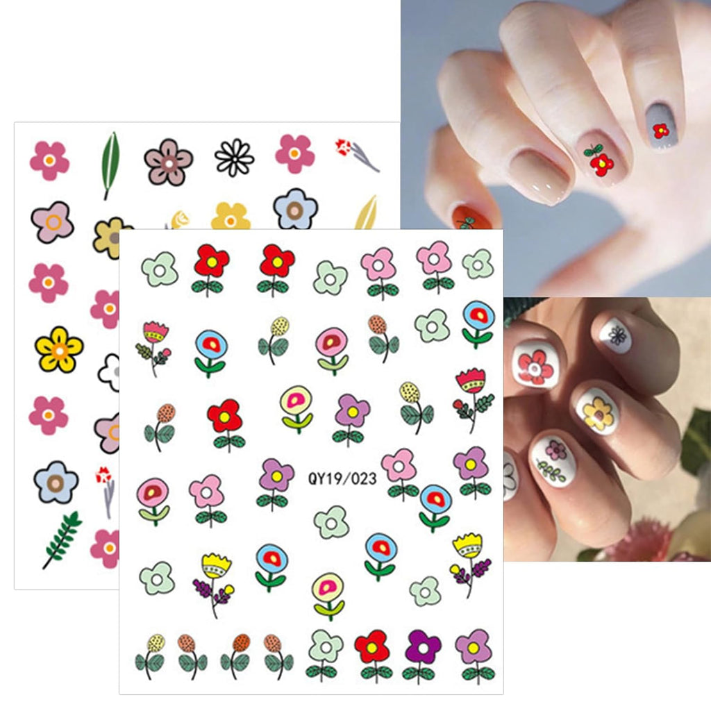 JMEOWIO 14 Sheets Cute Nail Stickers for Kids Nail Art Stickers Decals Self-Adhesive Pegatinas Uñas Rainbow Flower Fruit Nail Supplies Nail Art Design Decoration Accessories : Beauty & Personal Care
