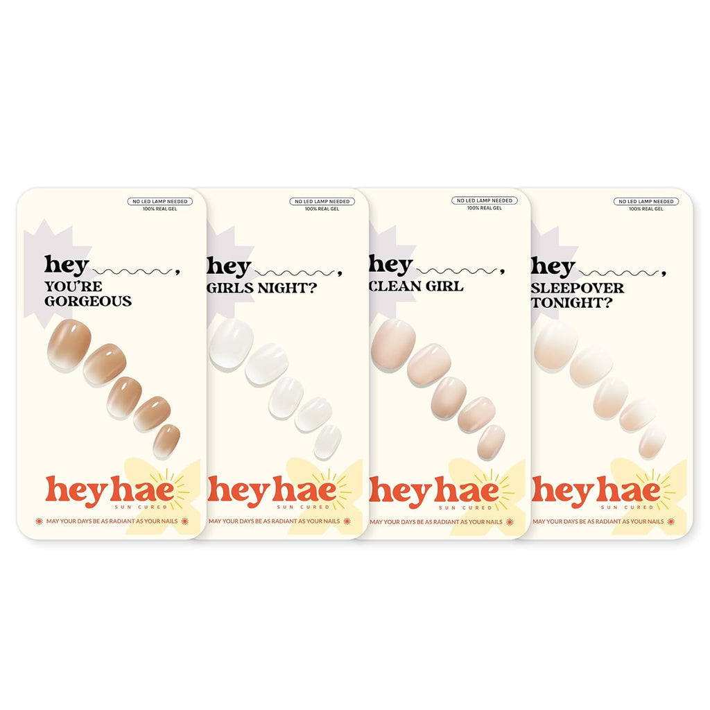Heyhae Semi Cured Gel Nail Strips | No LED Lamp Needed | Solid. Pink. Spring | Easy Apply & Remove. Salon Quality | Includes 28 Strips. 1 Prep Pads. Nail File & Wooden stick - Hey. Strawberry Picking? : Beauty & Personal Care