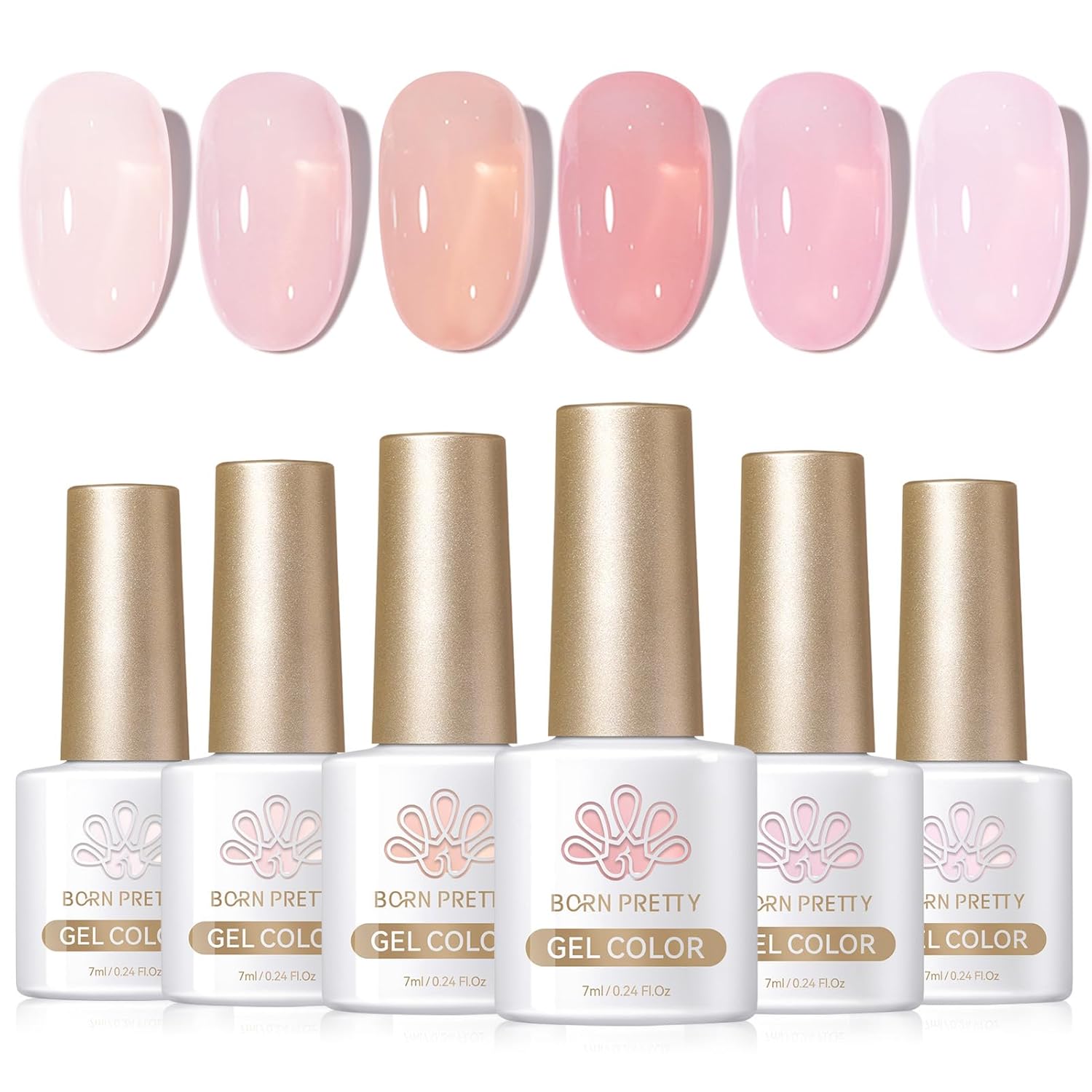 Born Pretty Gel Nail Polish Spring Summer Neon Fluorescent Orange Hot Pink Blue Yellow Green Purple Soak Off U V LED Gel Nail Polish Set Nails Art 7ml 6pcs : Beauty & Personal Care