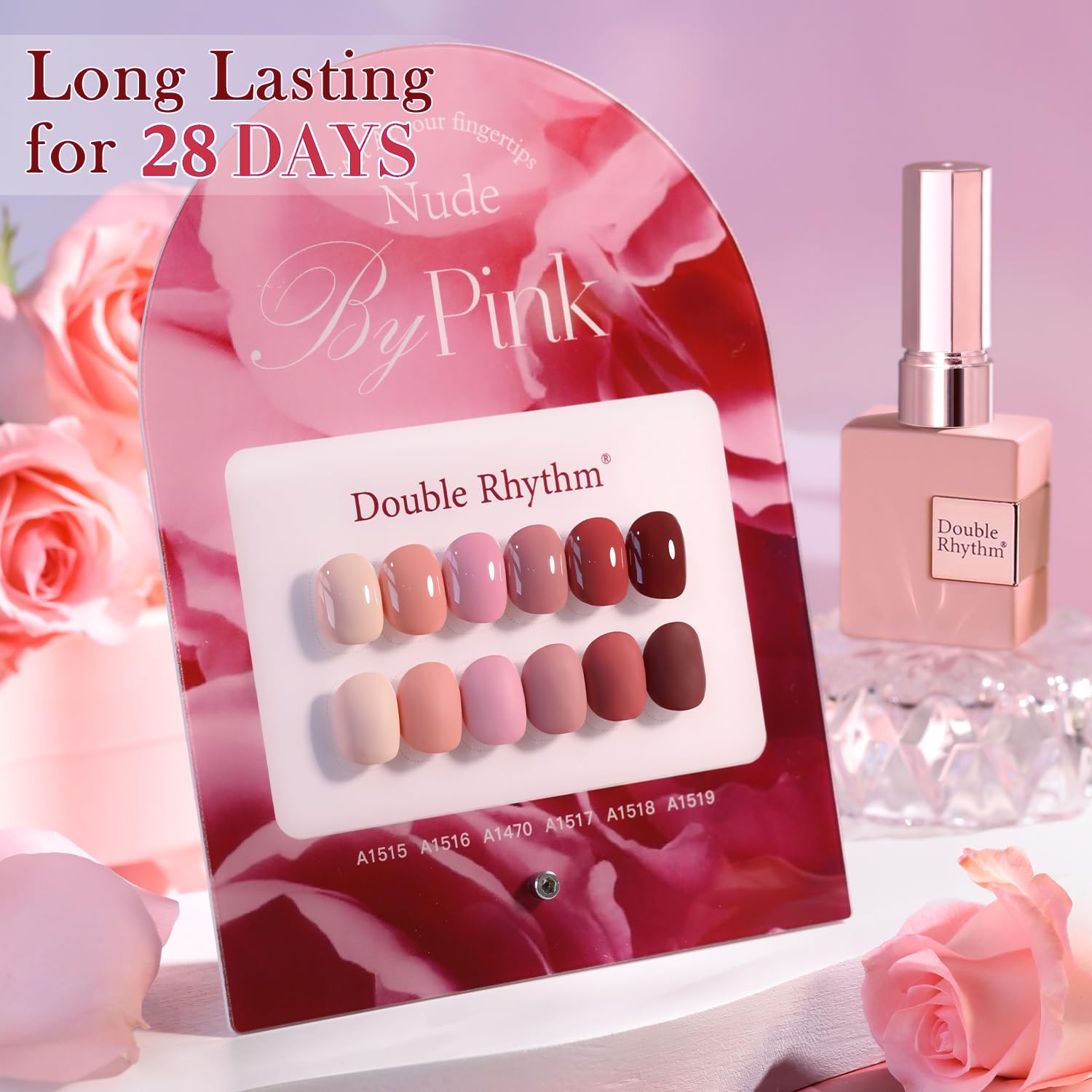Double Rhythm 6 Pcs 15 ML Gel Polish Set Same Color Same Bottle Soak Off Gel Polish Kit Nail Art Manicure Salon DIY at Home for Women (Burgundy Red Nude Pink Purple Beige-T6-3) : Beauty & Personal Care