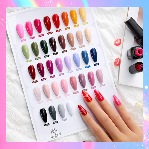 Beetles 44pcs Gel Nail Polish Set - 36 Colors Colorful Muse Gel Polish Kit Pink Nude Red Yellow Green Black White Glitter Nail Kit Base Top Coat UV LED Needed Salon DIY Home Gift for Women : Beauty & Personal Care
