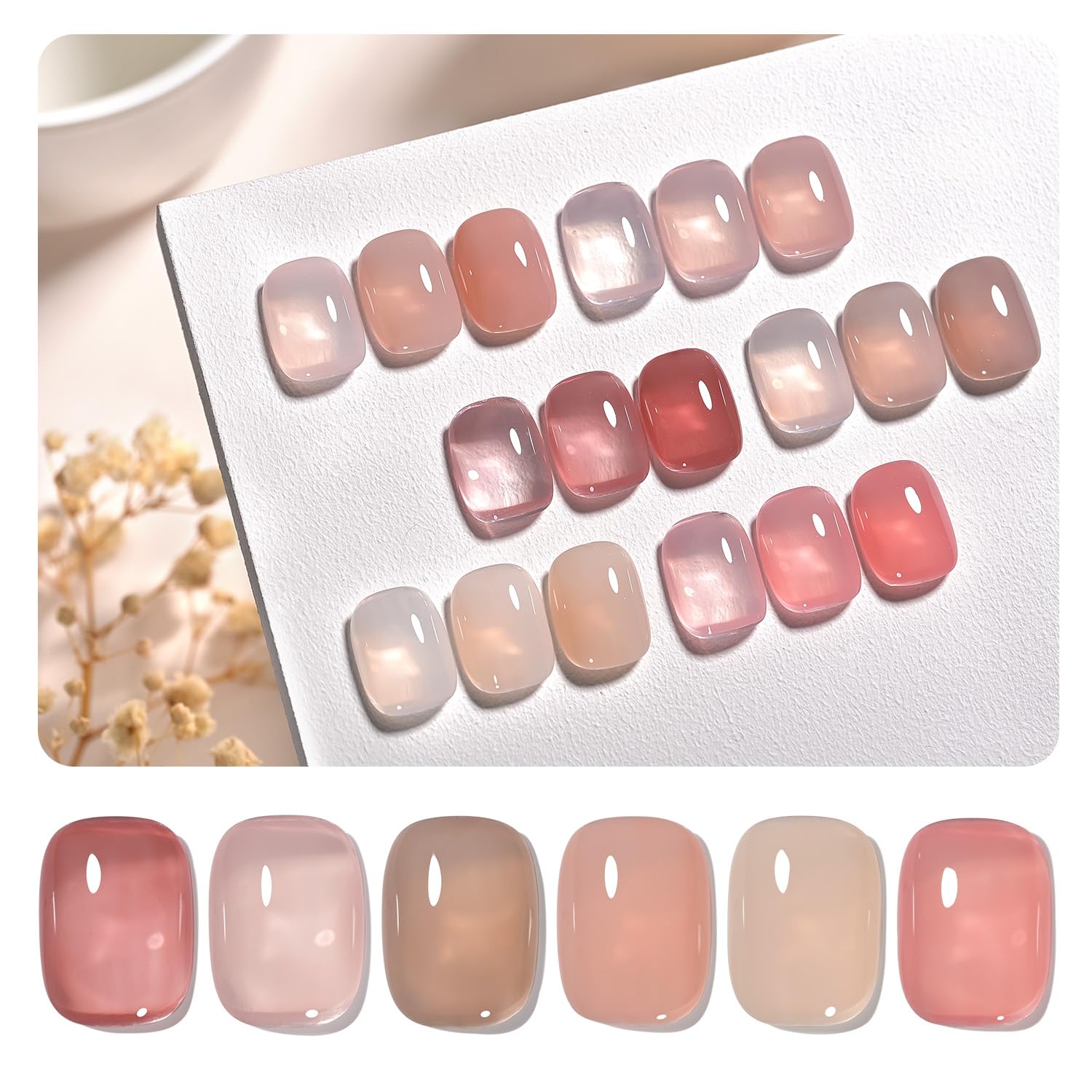 GAOY Nude Brown Gel Nail Polish Set. 6 Colors Beige Chocolate Caramel. UV Cure Gel for DIY Manicure at Home : Beauty & Personal Care