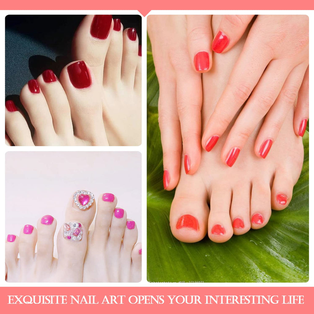 SILPECWEE Toe Nail Stickers Full Nail Wraps Red Solid Color Toenail Polish Strips for Women Self Adhesive Toe Stickers Polish Gel Toenails Stickers with 1pc Nail File (20 Sheets) : Beauty & Personal Care