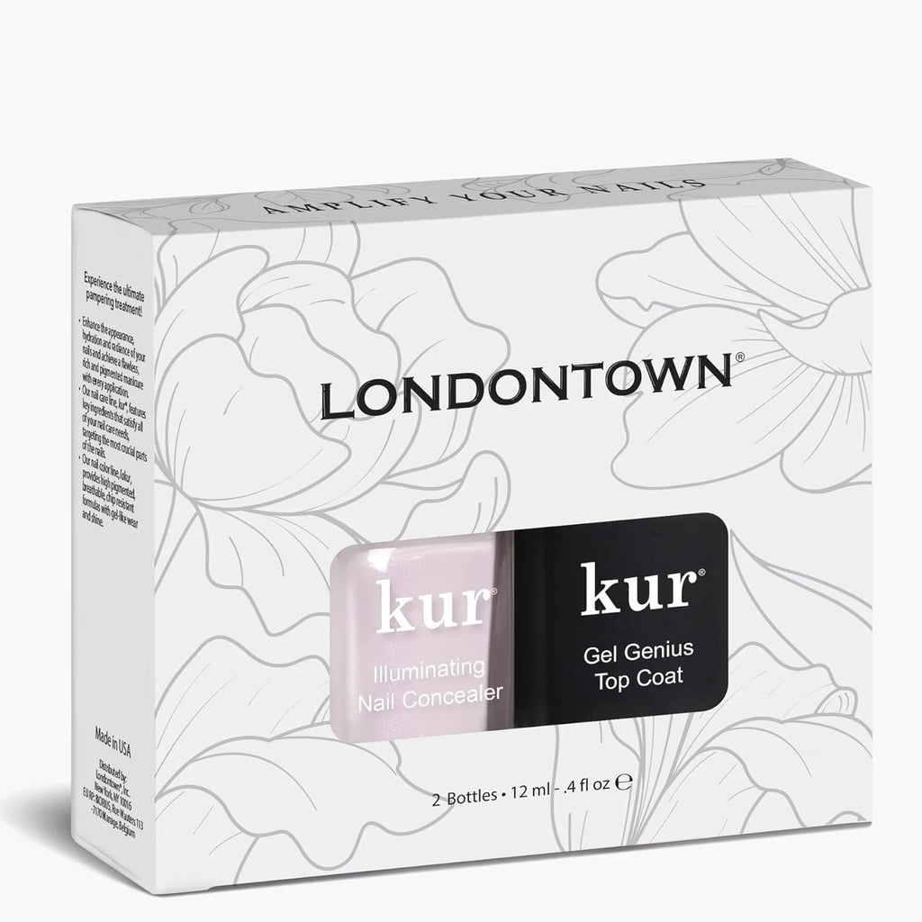 LONDONTOWN kur Pink Nail Conceal & Go Duo Set | Includes Pink Nail Illuminating Concealer and Gel Genius Top Coat. 2 Piece Set : Beauty & Personal Care
