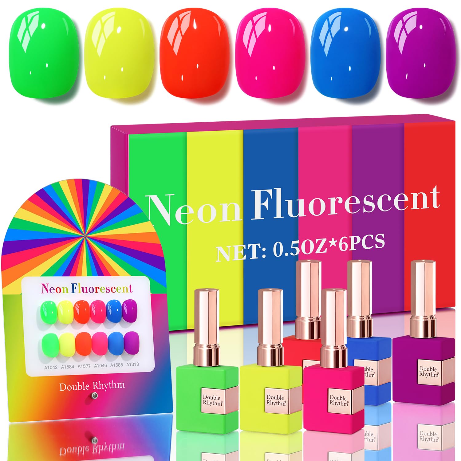 Double Rhythm 6 Pcs 15 ML Gel Polish Set Same Color Same Bottle Soak Off Gel Polish Kit Nail Art Manicure Salon DIY at Home for Women (Burgundy Red Nude Pink Purple Beige-T6-3) : Beauty & Personal Care