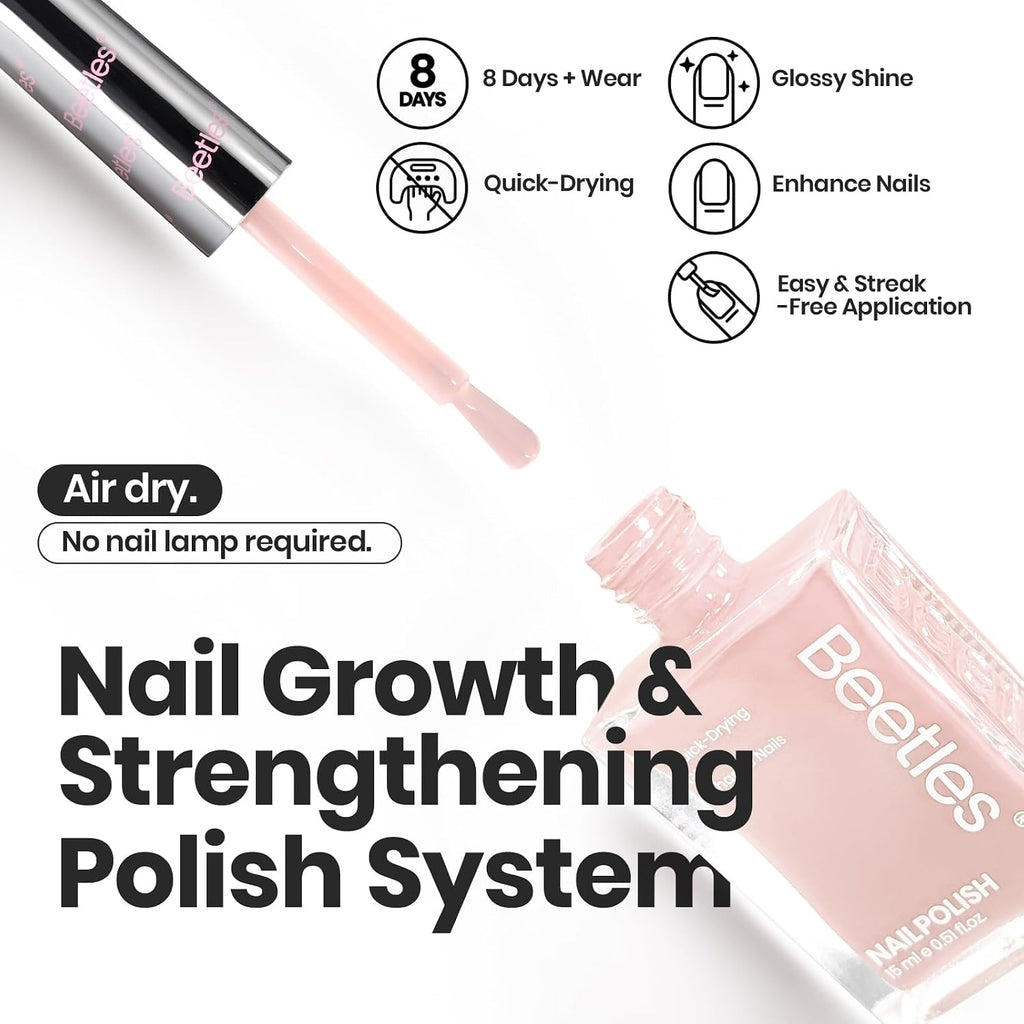 Beetles Nude Nail Polish Set Coconut Mousse 6Pcs. Pink Nail Fast Drying Long Lasting Neutral Brown Red Burgundy Dark Lacquer Glossy for Salon-Quality Results : Beauty & Personal Care