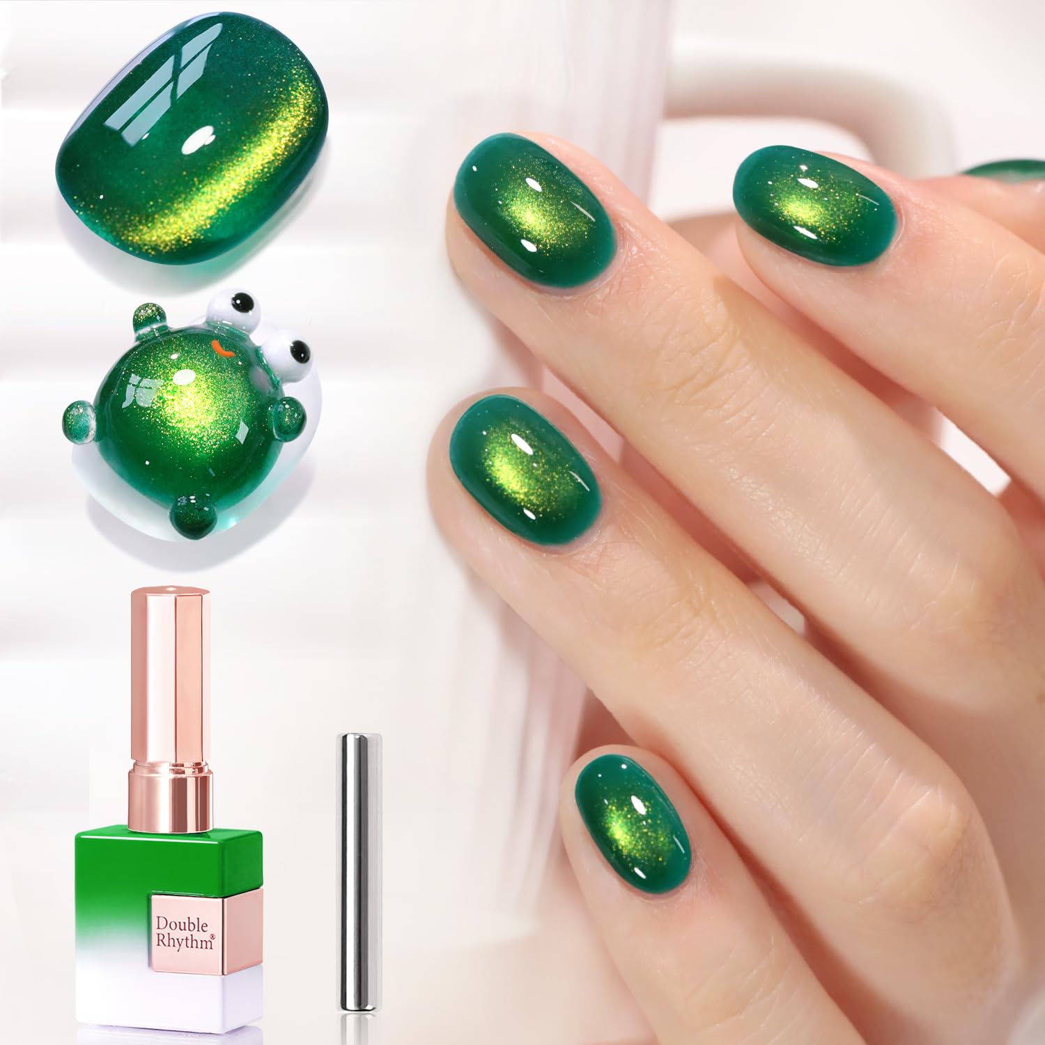 Double Rhythm 15ML Ice Glass Cat Eye Gel Polish with Magnet Holographic Glitter Shimmer Translucent Sheer Color Salon Soak Off Magnetic Nail at Home (Golden Violet-MC1129) : Beauty & Personal Care