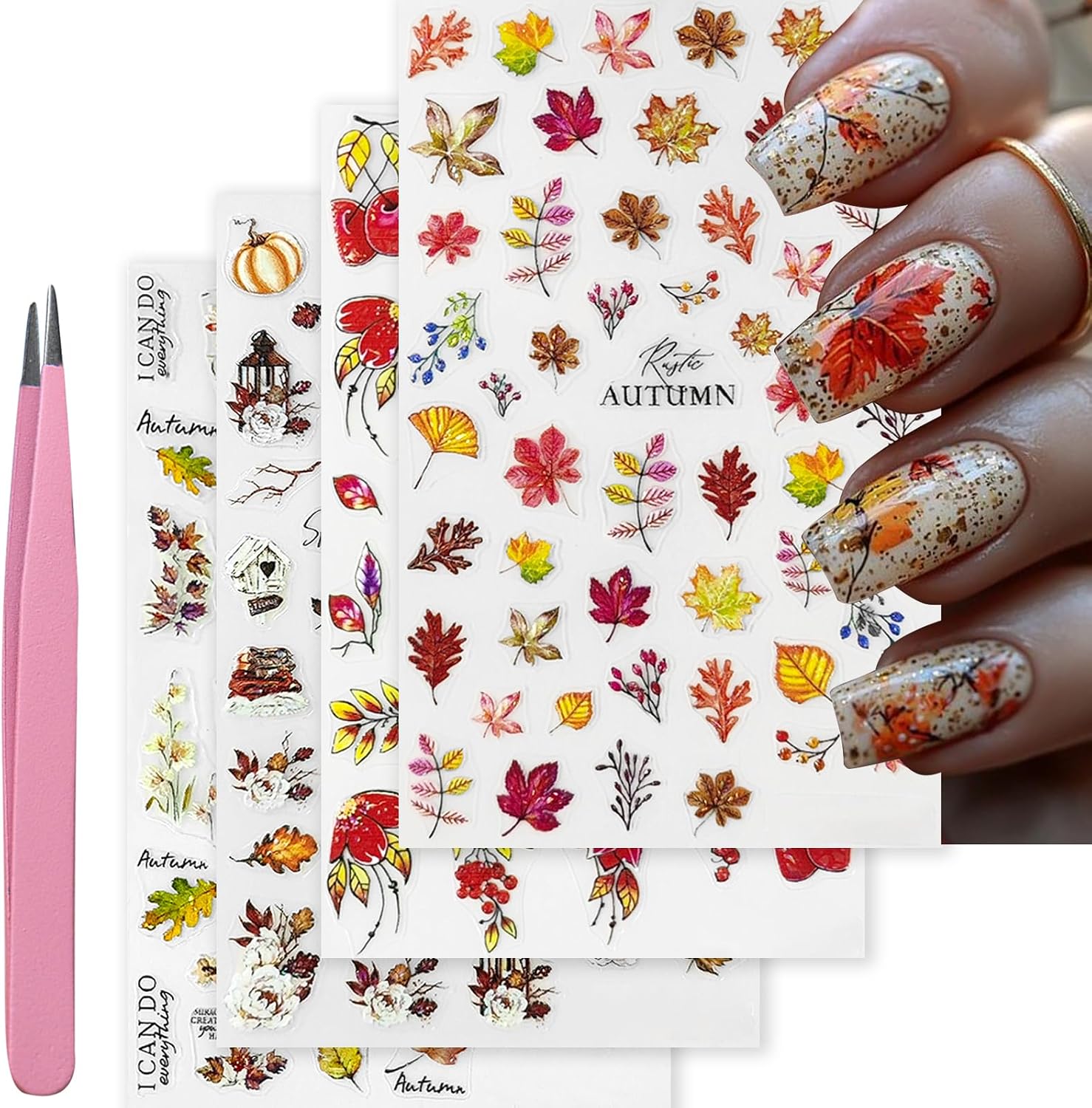 YOSOMMK Nail Art Stickers Decals 5D Embossed Flower Nail Decals Self Adhesive Spring Summer Heart Daisy Nail Supplies 3D Nail Design for Women Nail Decoration Colorful Flower Nail Stickers : Beauty & Personal Care