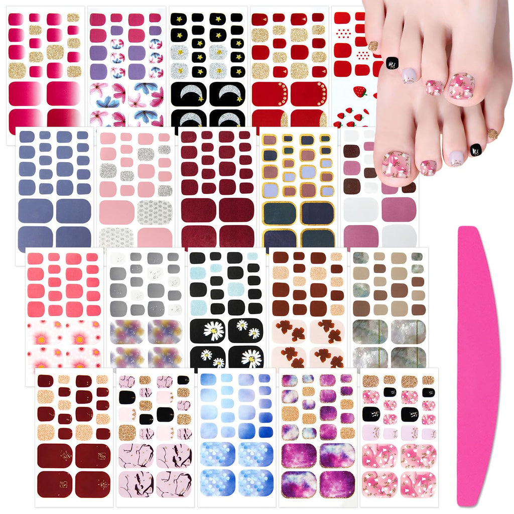SILPECWEE Toe Nail Stickers Full Nail Wraps Red Solid Color Toenail Polish Strips for Women Self Adhesive Toe Stickers Polish Gel Toenails Stickers with 1pc Nail File (20 Sheets) : Beauty & Personal Care