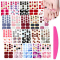 SILPECWEE Toe Nail Stickers Full Nail Wraps Red Solid Color Toenail Polish Strips for Women Self Adhesive Toe Stickers Polish Gel Toenails Stickers with 1pc Nail File (20 Sheets) : Beauty & Personal Care