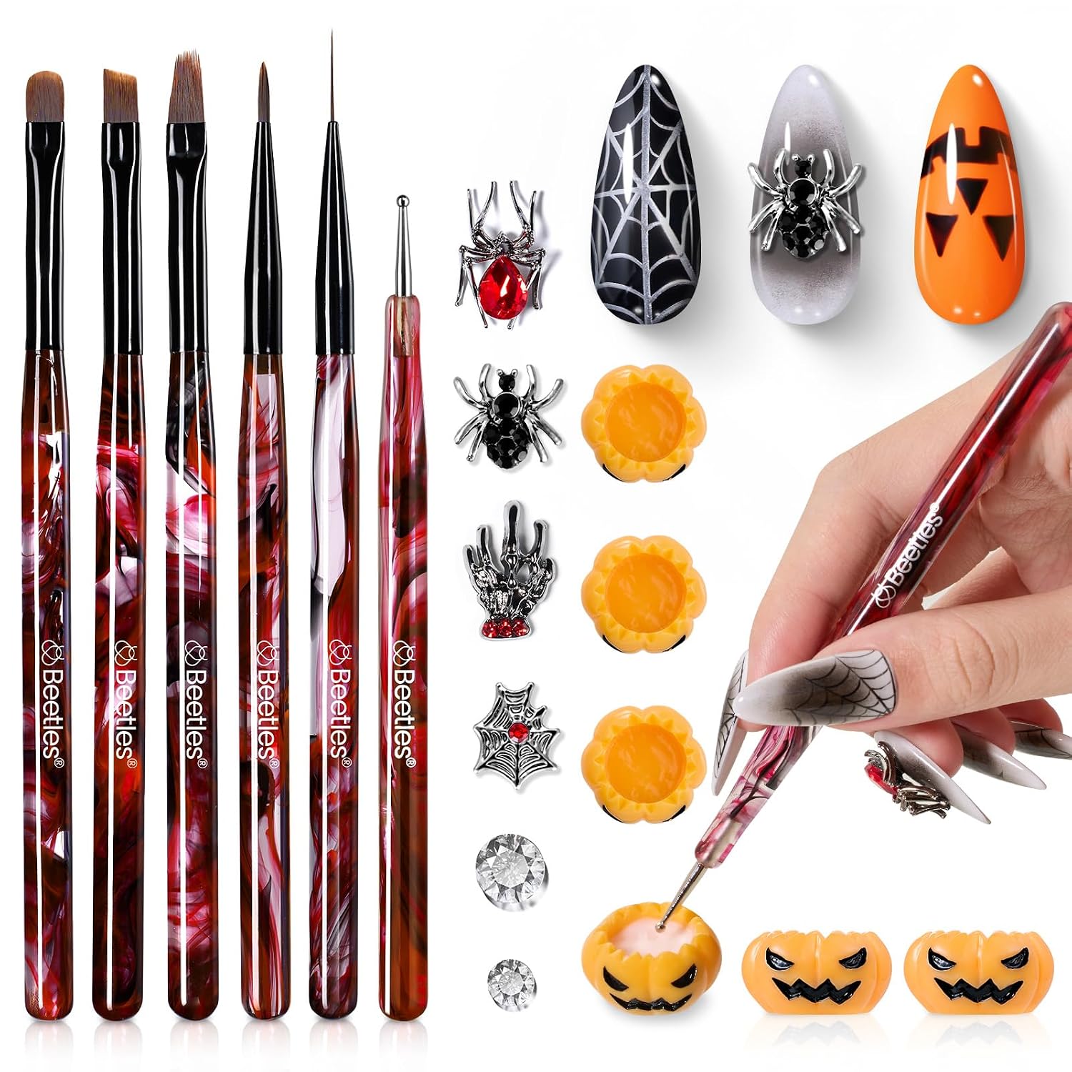 Beetles French Manicure Nail Art Stickers 30 Sheets French Tip Tool 3 Designs Self-Adhesive Nail Tips Guides for DIY Decoration Nails Art : Beauty & Personal Care