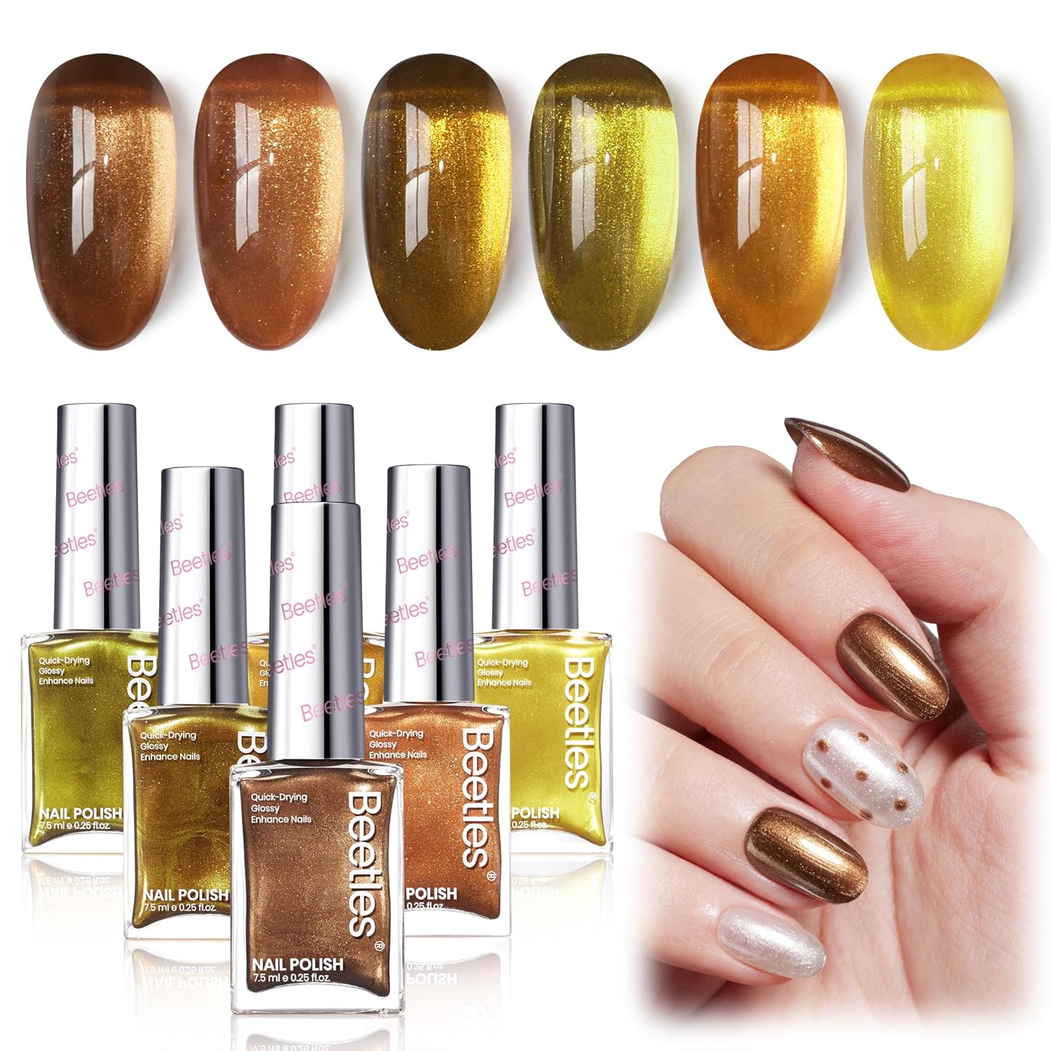 Beetles Nude Nail Polish Set Coconut Mousse 6Pcs. Pink Nail Fast Drying Long Lasting Neutral Brown Red Burgundy Dark Lacquer Glossy for Salon-Quality Results : Beauty & Personal Care