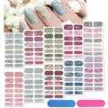 Maitys 140 Pcs 10 Sheets Glitter Full Wrap Nail Stickers for Women UV Free Short Polish Strips with 2 Pcs Nail Files Gradient Stickers Self Adhesive Easy DIY Manicure Decals Strips for Holiday Decor : Beauty & Personal Care