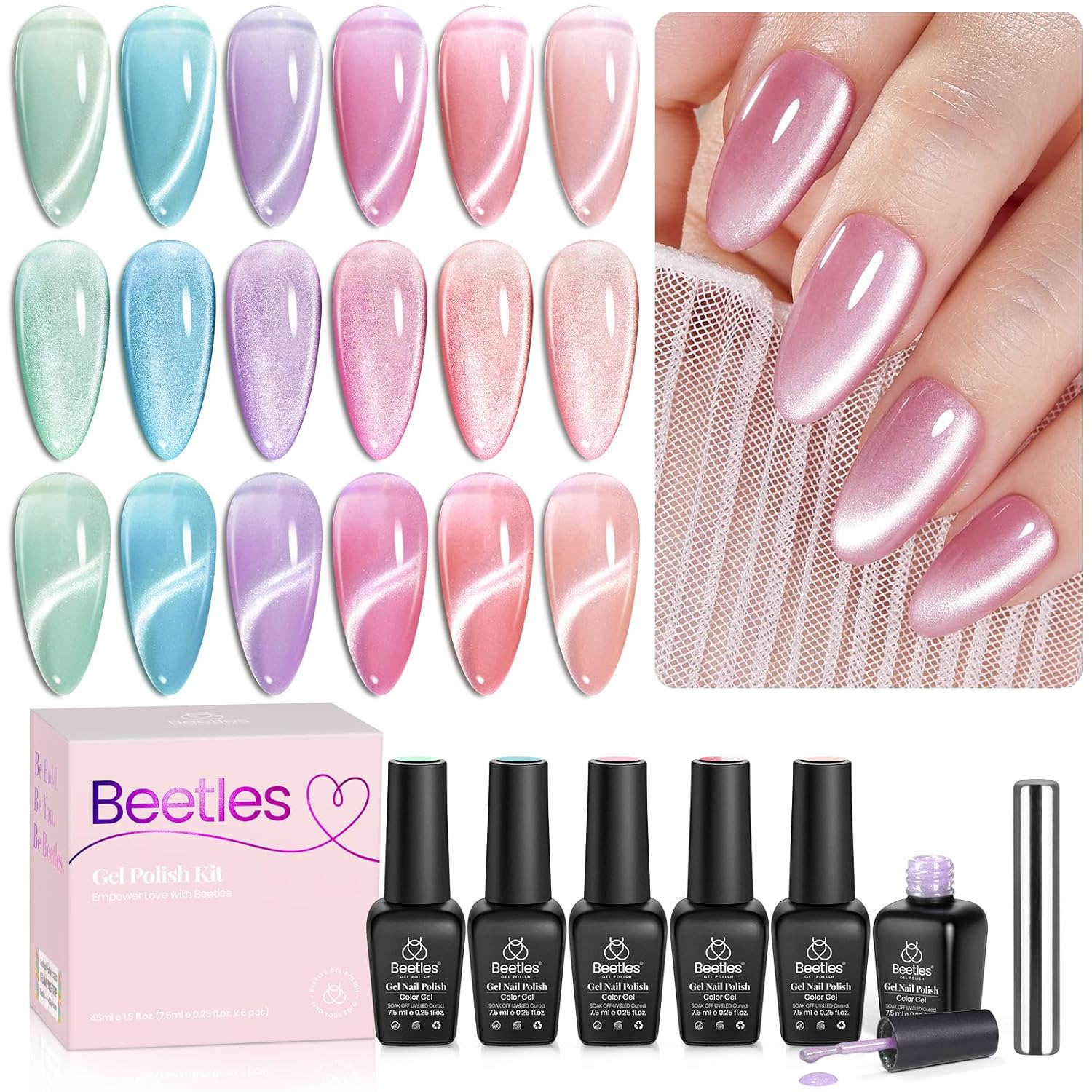 Beetles Nude Gel Nail Polish Set - 6 Colors Nude Pink Brown Neutral Jelly Gel Polish Kit Sheer Translucent Effect Soak Off UV Nail Art Design Drunken Rose Collection Manicure Gift for Women : Beauty & Personal Care