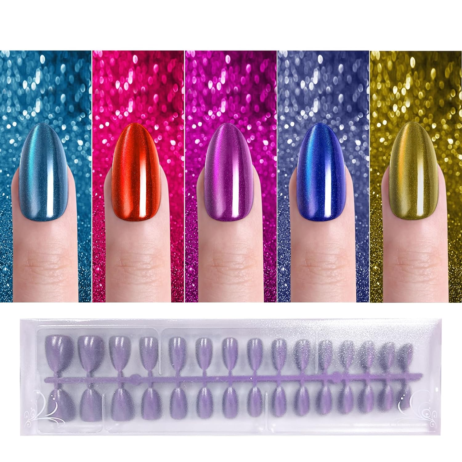 6 Packs (144 Pcs) Press on Nails Medium - Jsiallye Pink Gradient Press on Nails Square Coffin. Glue on with Nail in 12 Sizes - 24 Fake Nails Kit. French Tip Stick on Nails for Women : Beauty & Personal Care